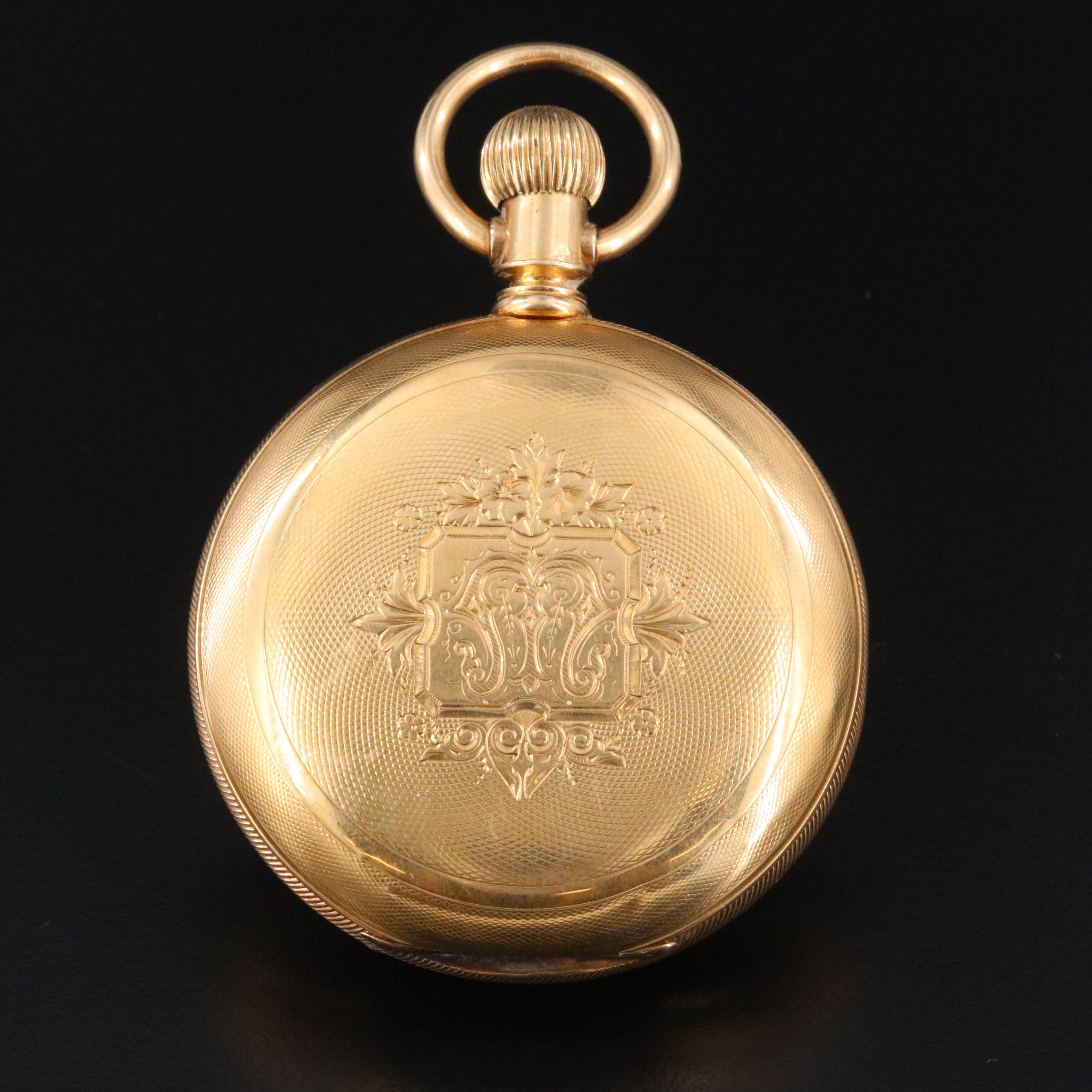 18K Elgin Antique Hunting Case Pocket Watch