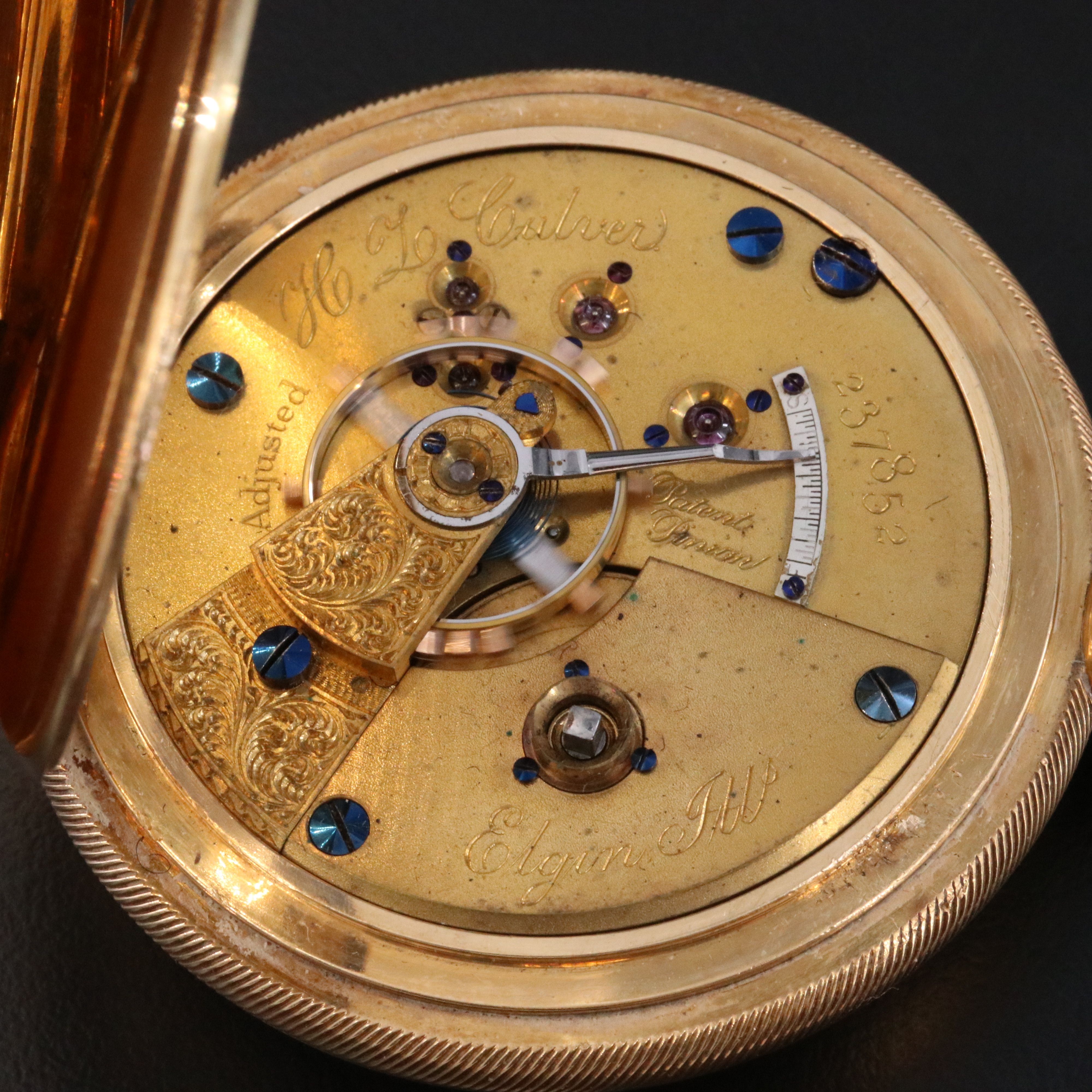 18K Elgin Antique Hunting Case Pocket Watch
