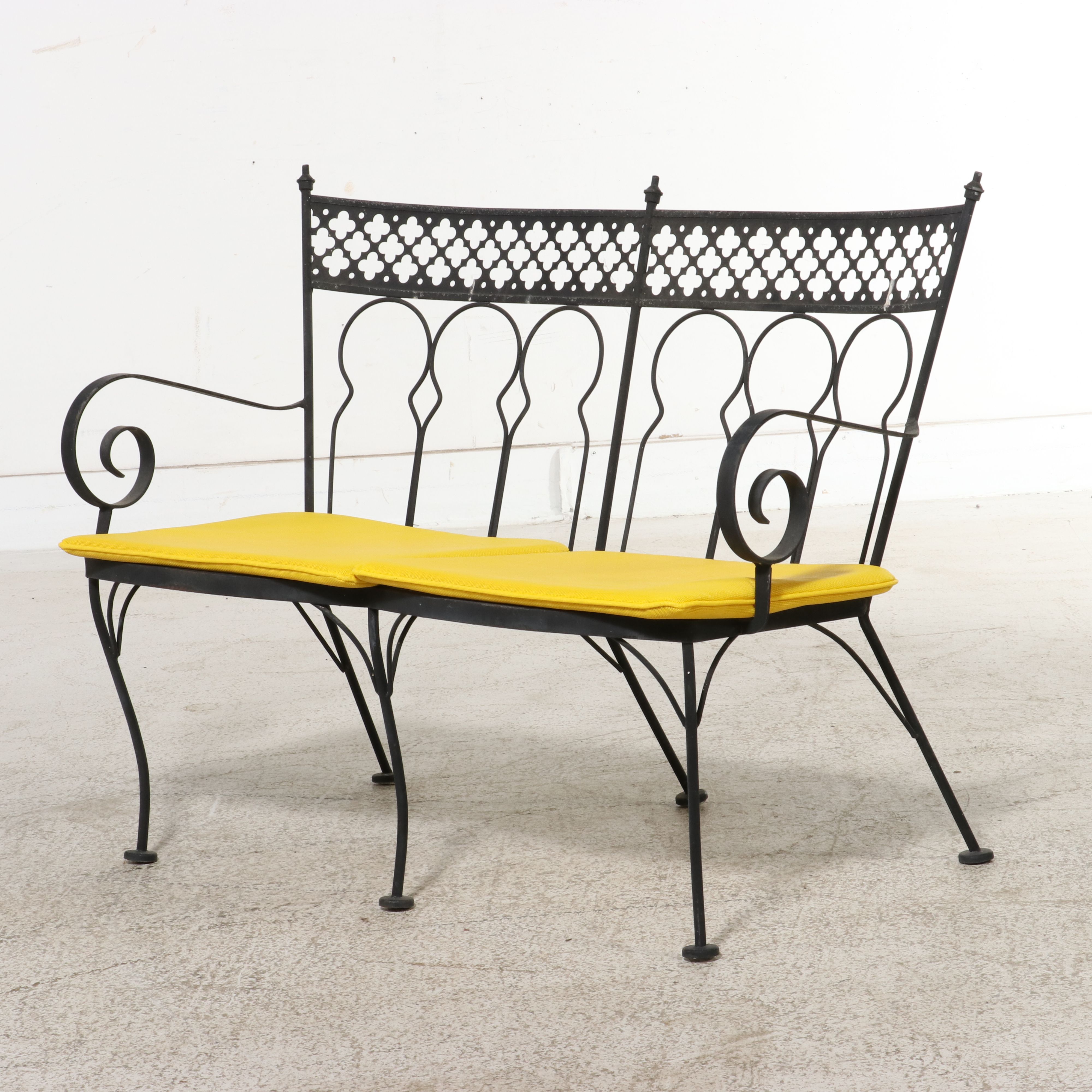 Mid Century Modern Wrought Iron Five-Piece Patio Suite
