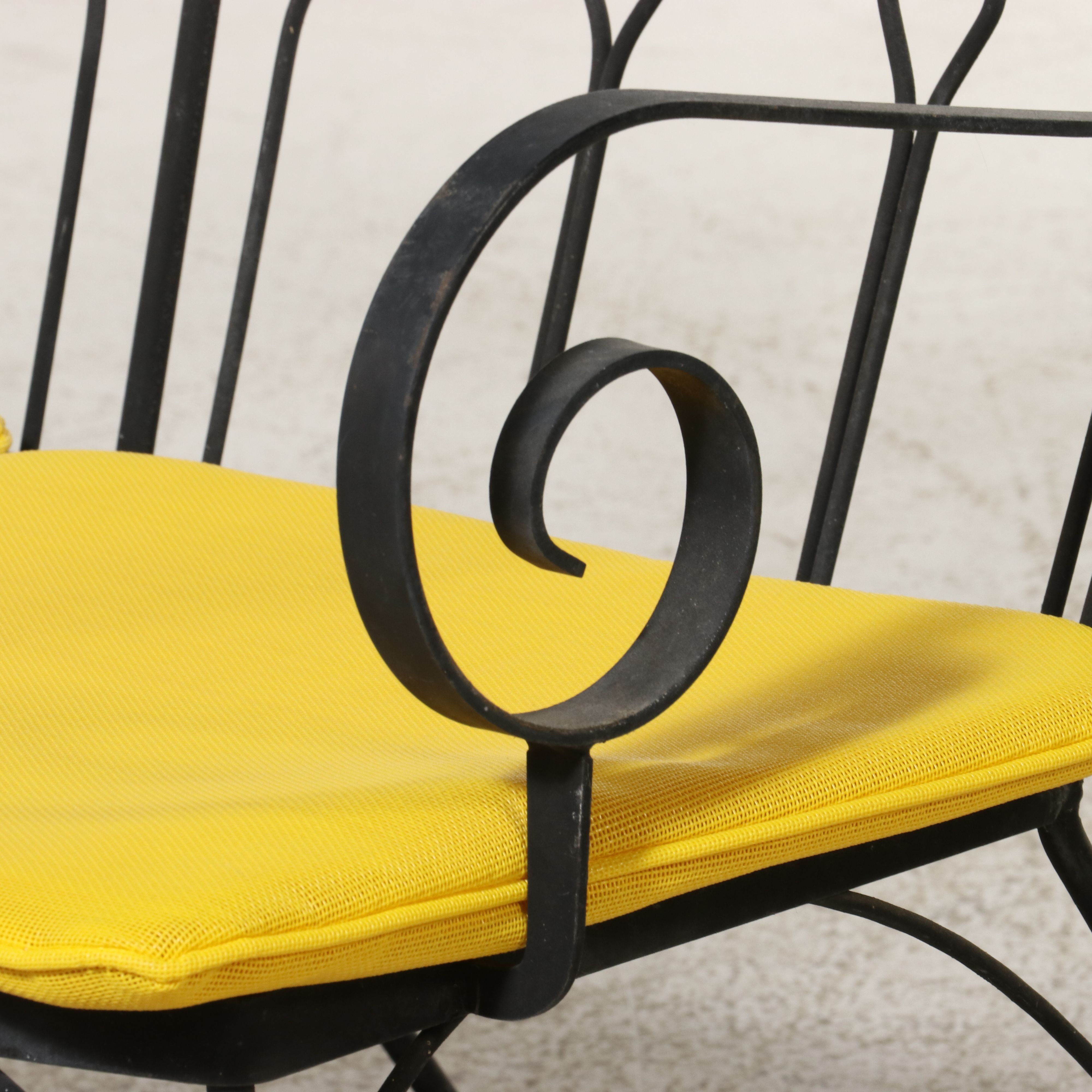 Mid Century Modern Wrought Iron Five-Piece Patio Suite