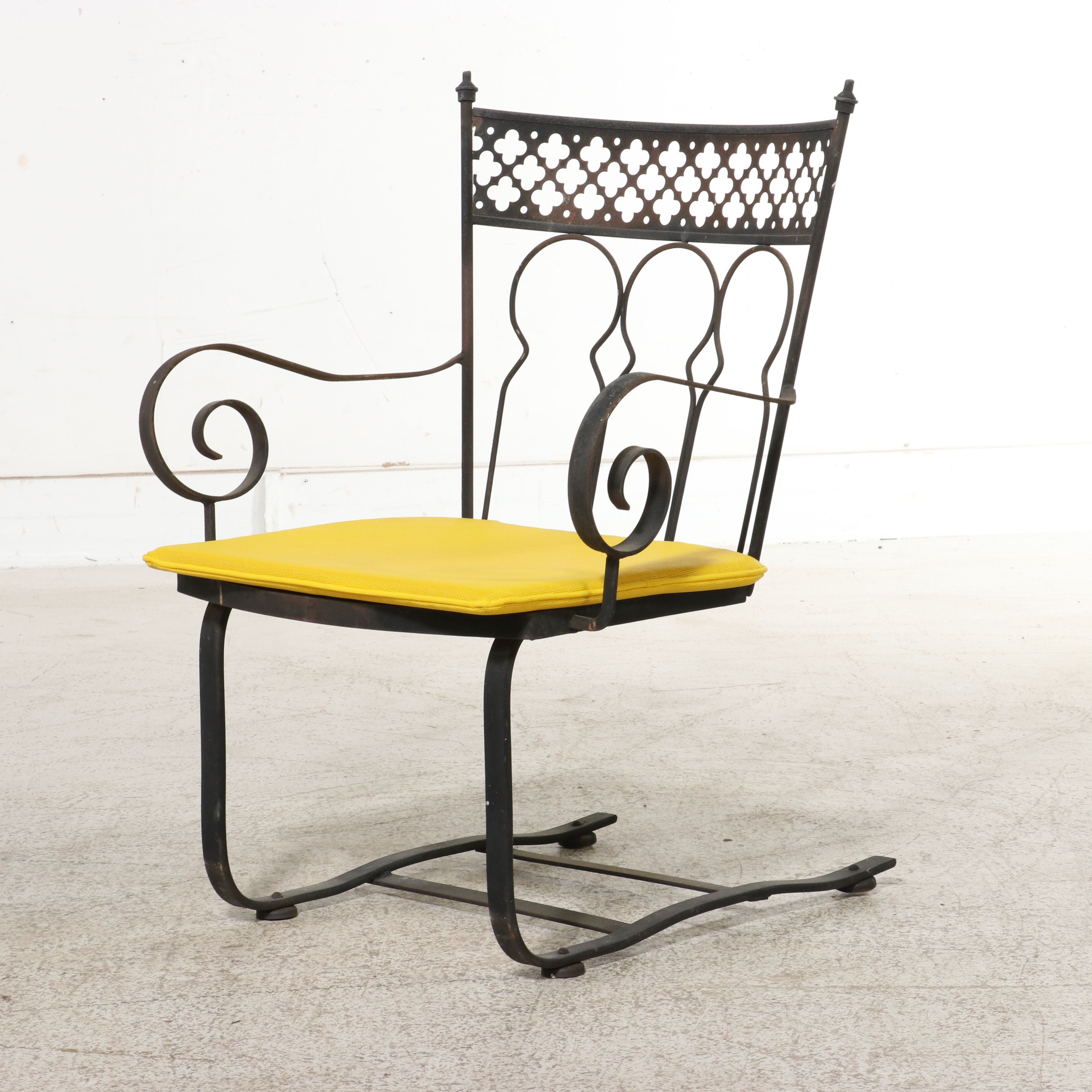 Mid Century Modern Wrought Iron Five-Piece Patio Suite