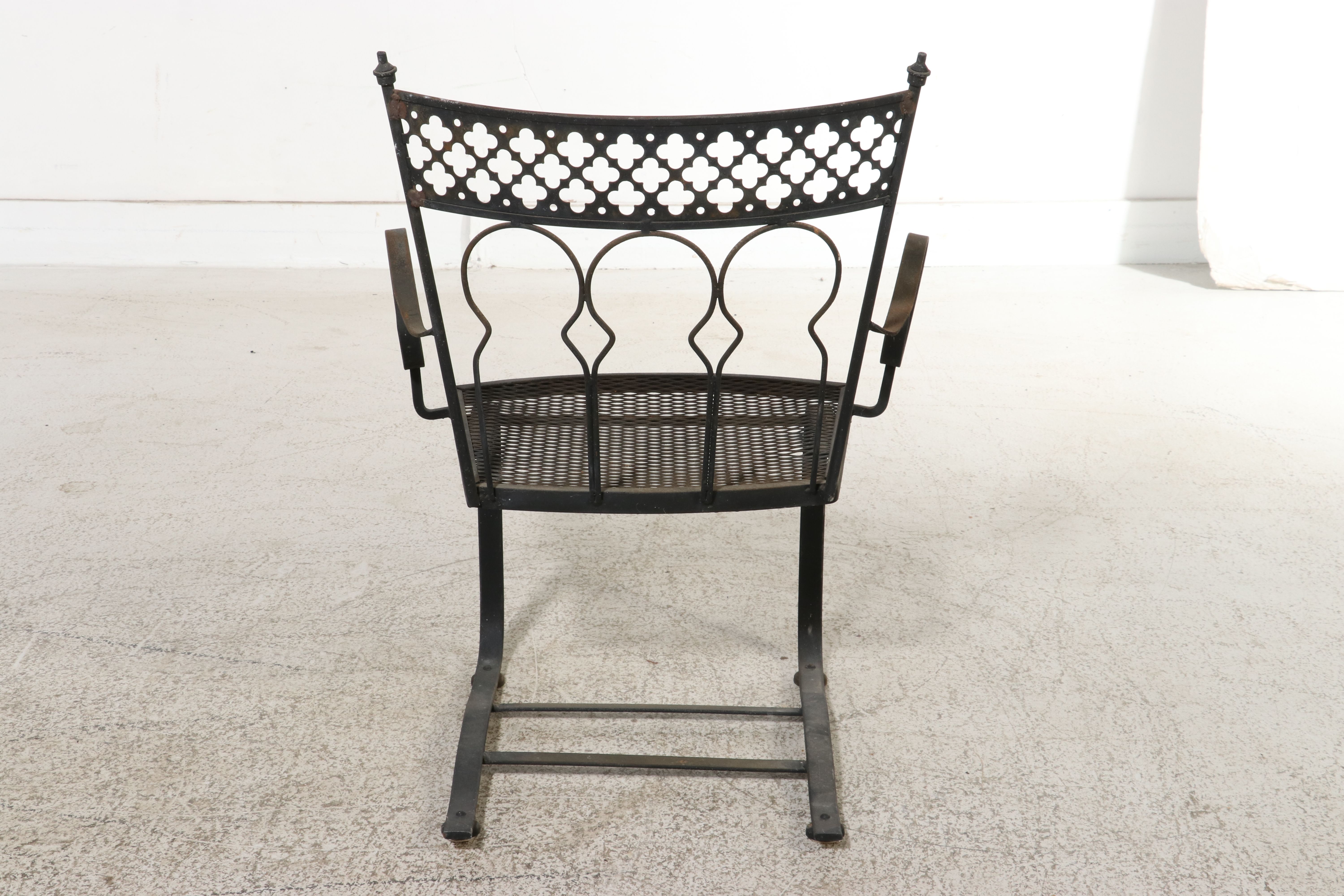 Mid Century Modern Wrought Iron Five-Piece Patio Suite