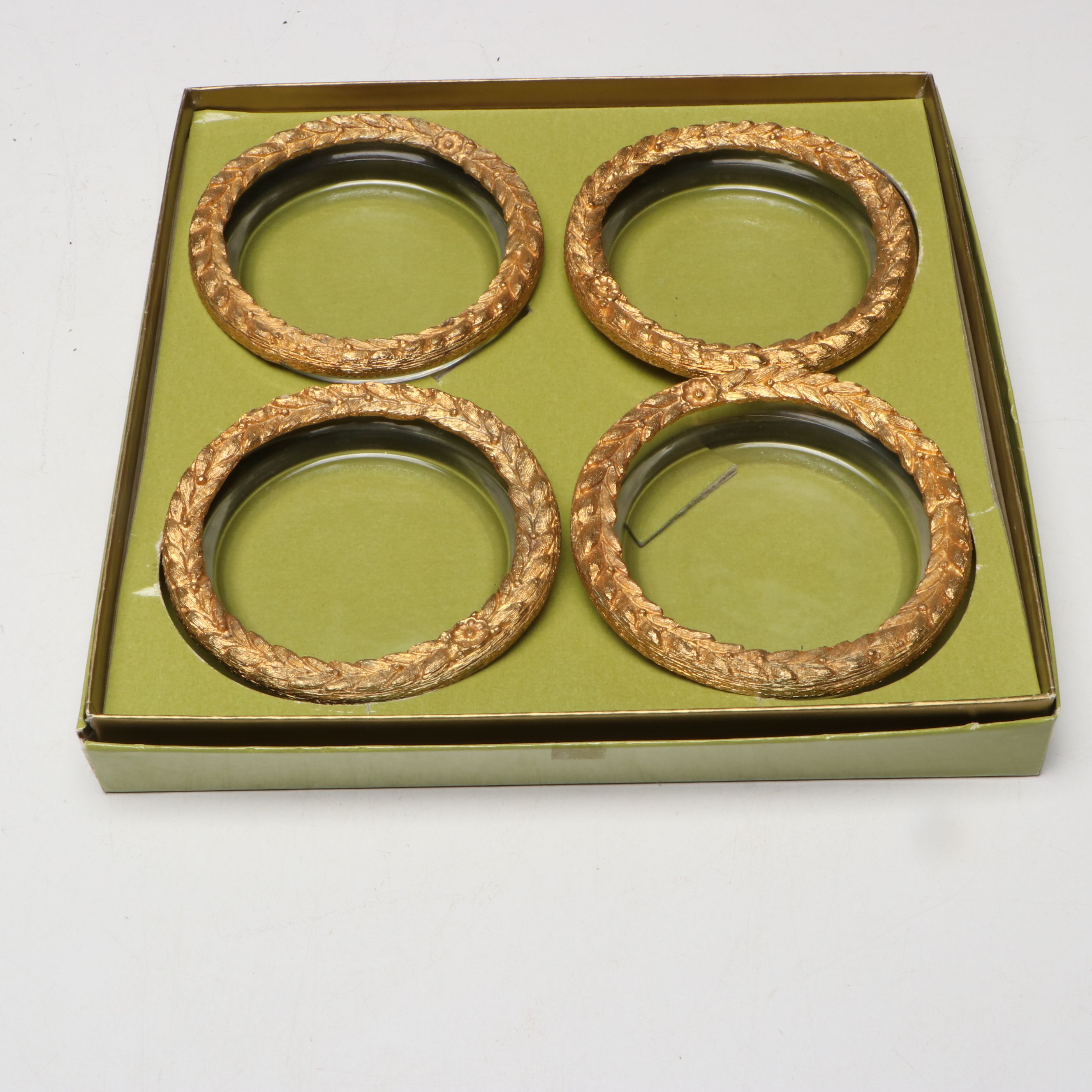 Anchor Hocking "Milano Honey Gold" Glassed with Other Table Accessories