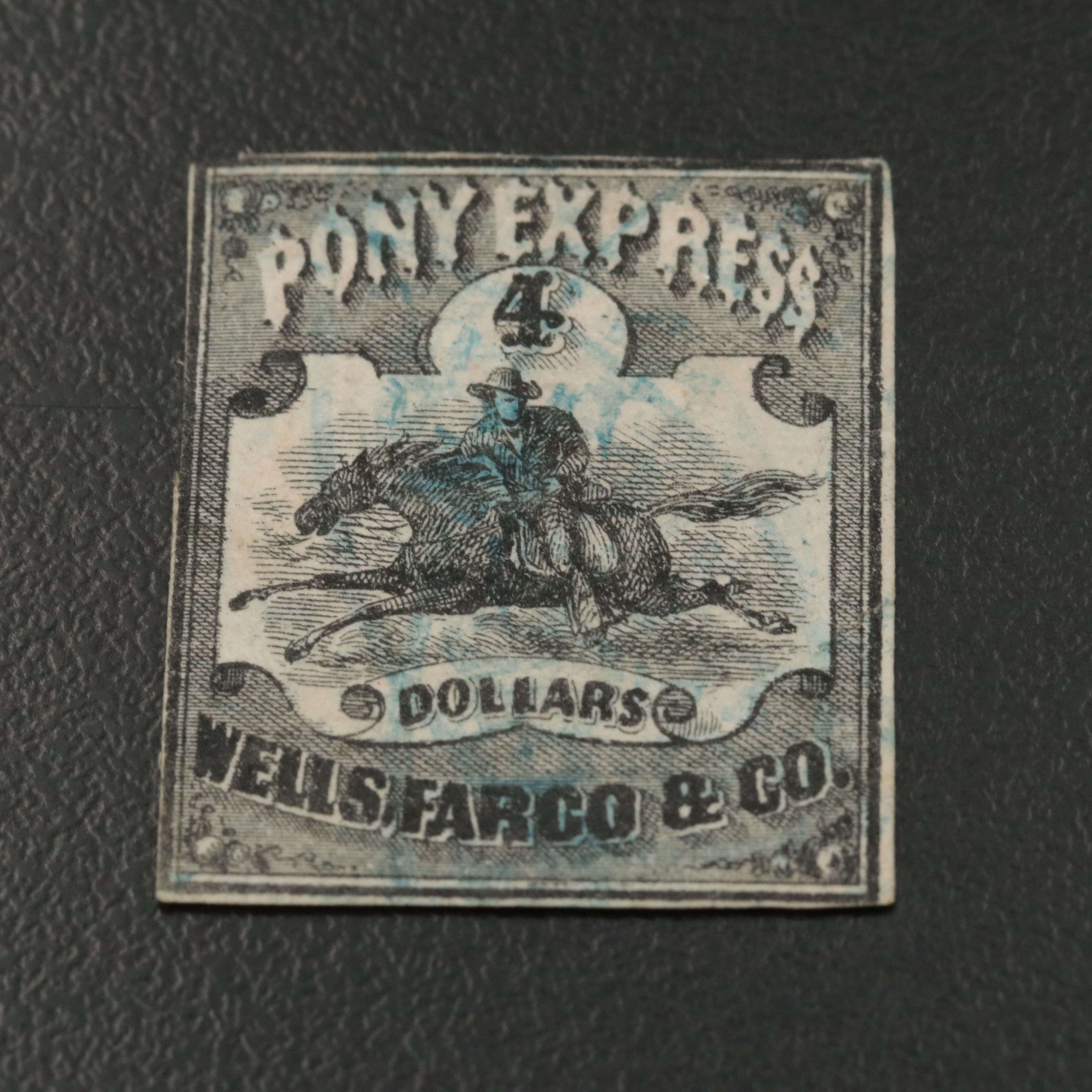 Wells Fargo Pony Express Black $4 stamp Scott # 143L5