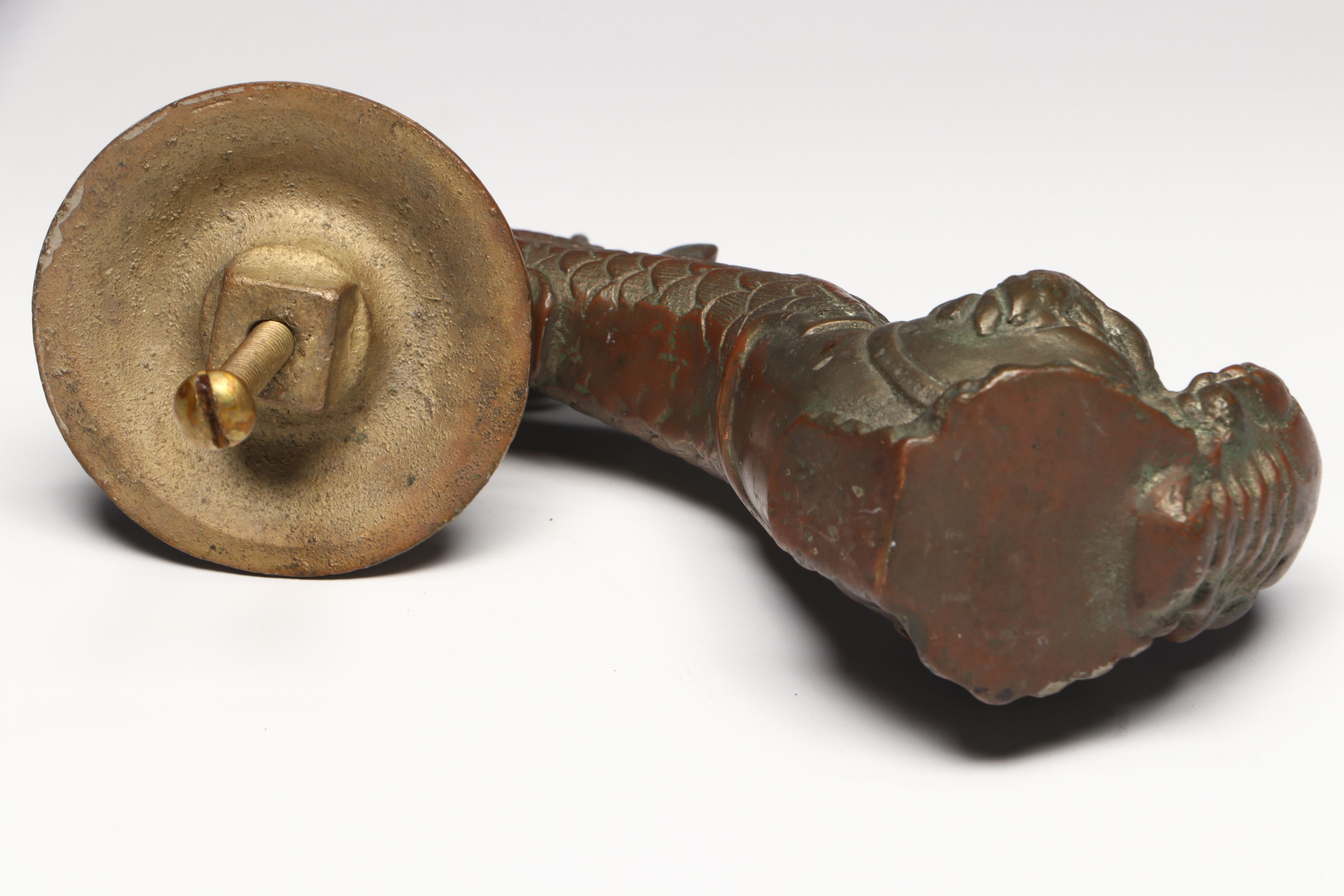 Grand Tour Style Bronze Dolphin Door Knocker, Late 19th/Early 20th Century