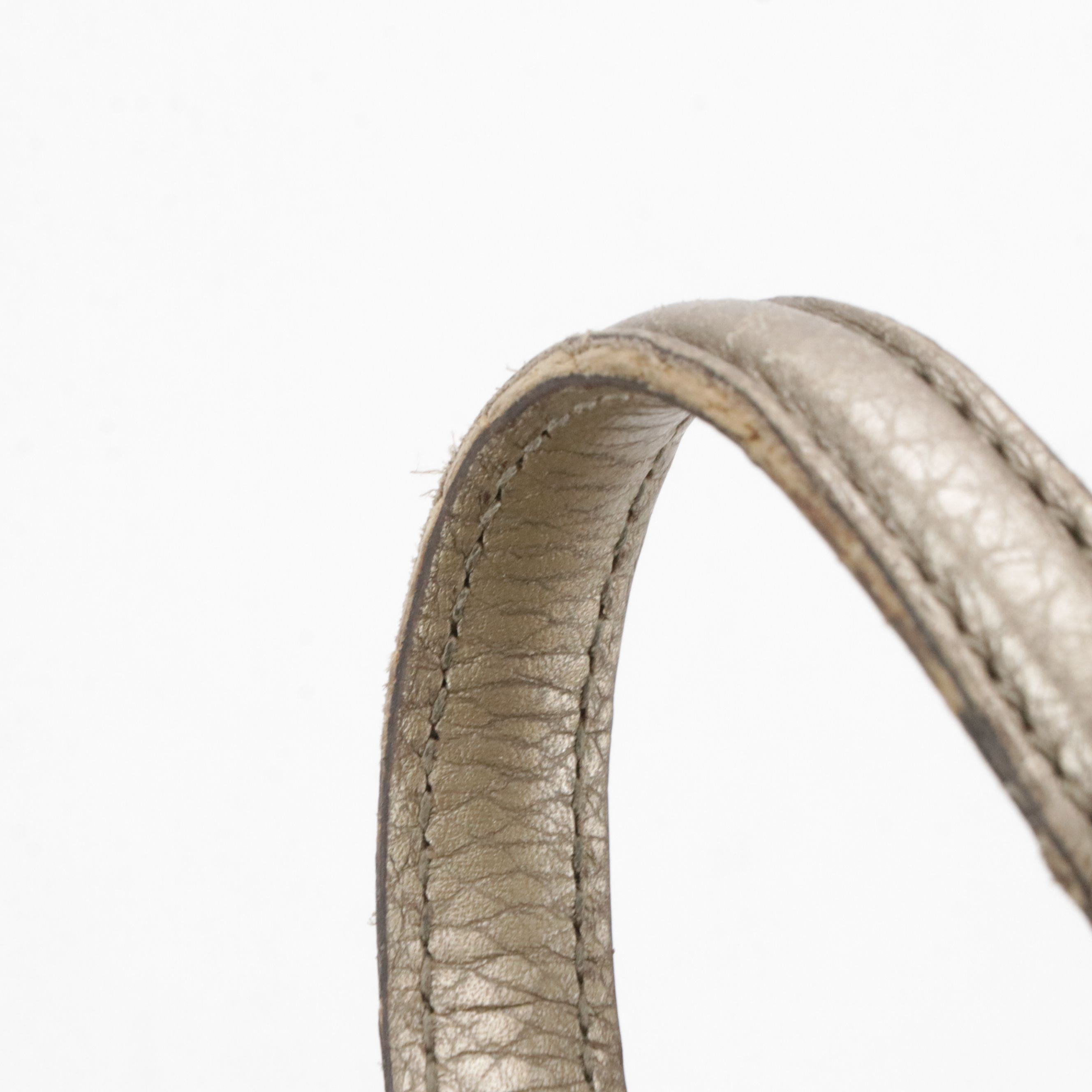 Gucci Small Soho Two-Way Tote Bag in Metallic Silver Pebbled Leather