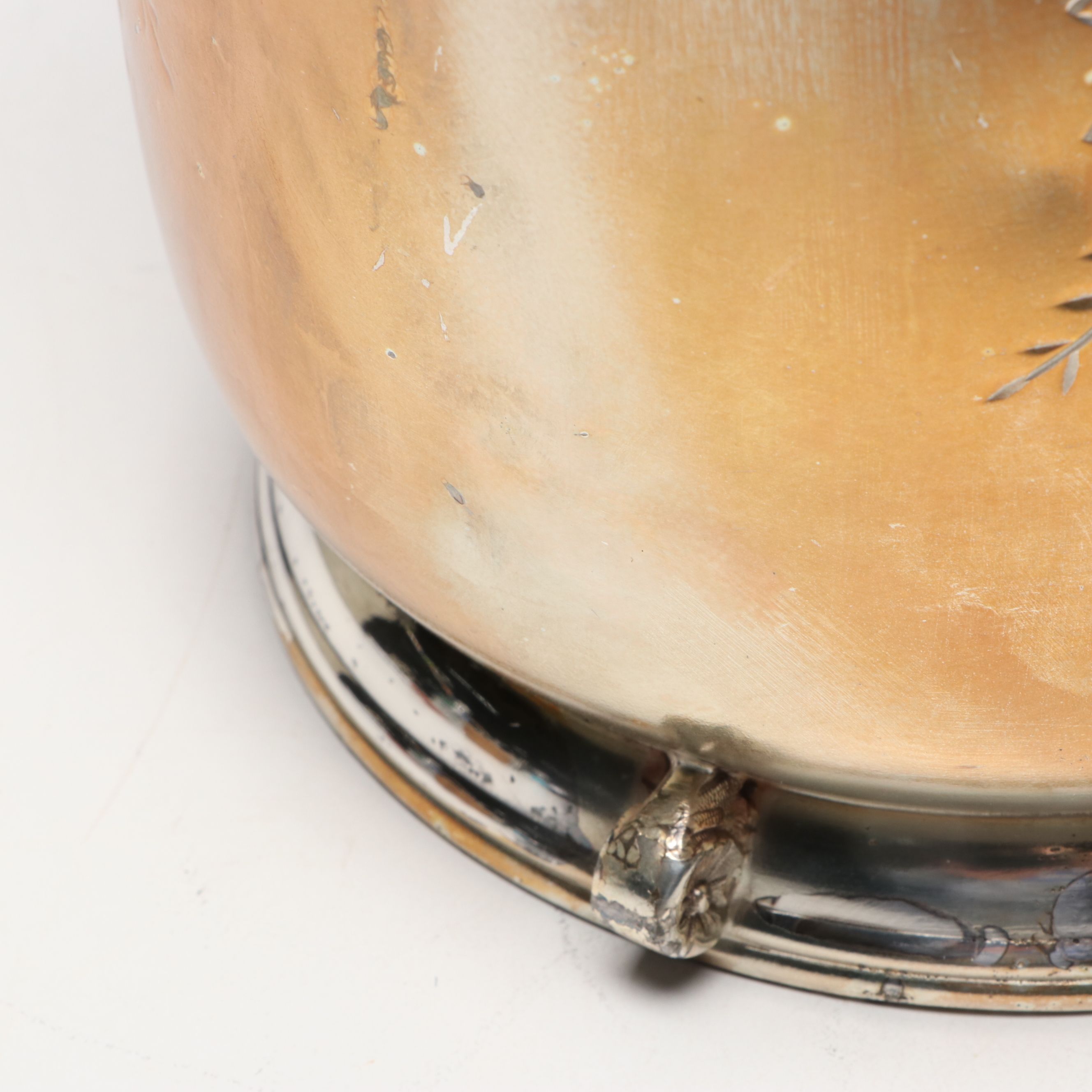 Meriden B. Company Engraved Silver Plate Tilting Water Pitcher with Cup