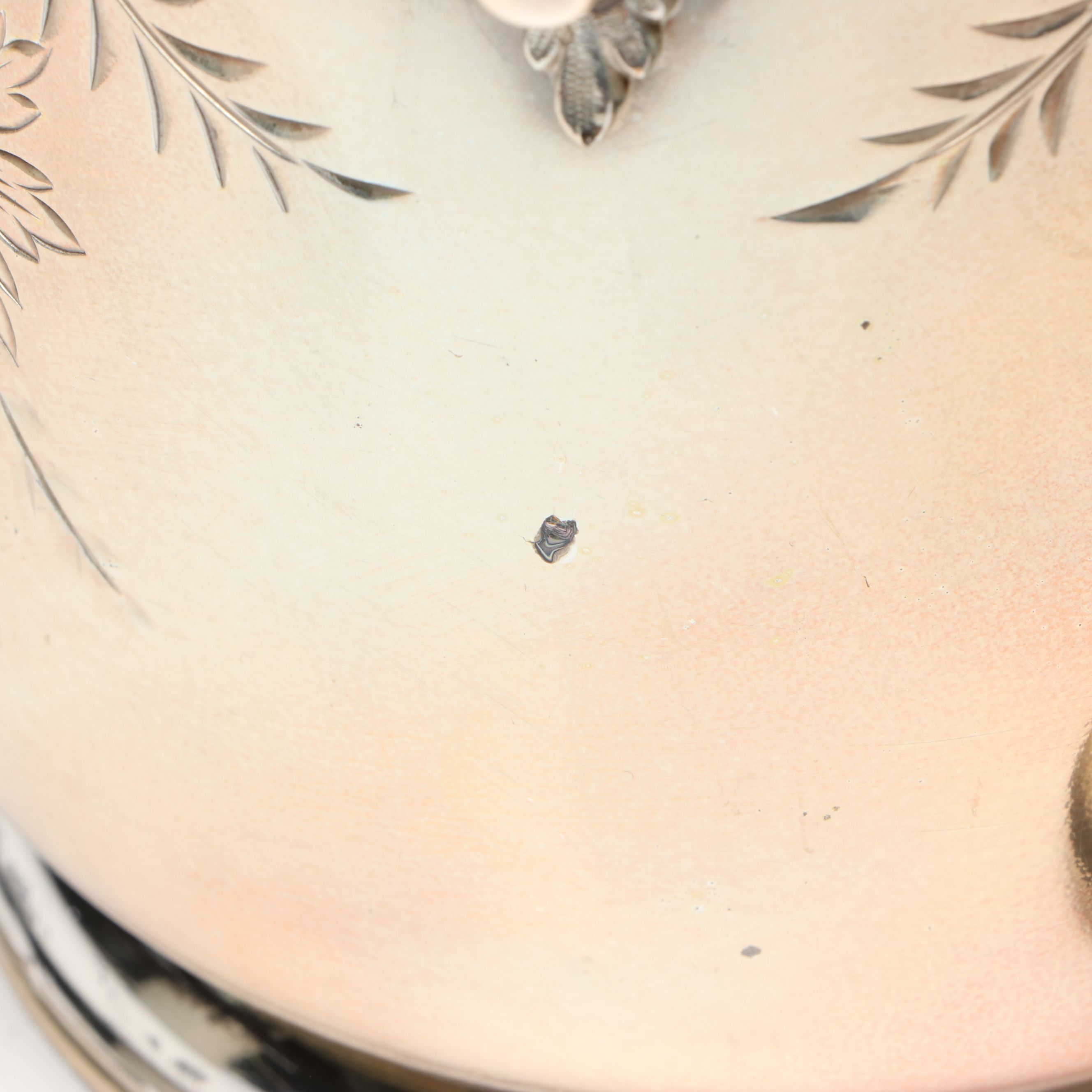 Meriden B. Company Engraved Silver Plate Tilting Water Pitcher with Cup