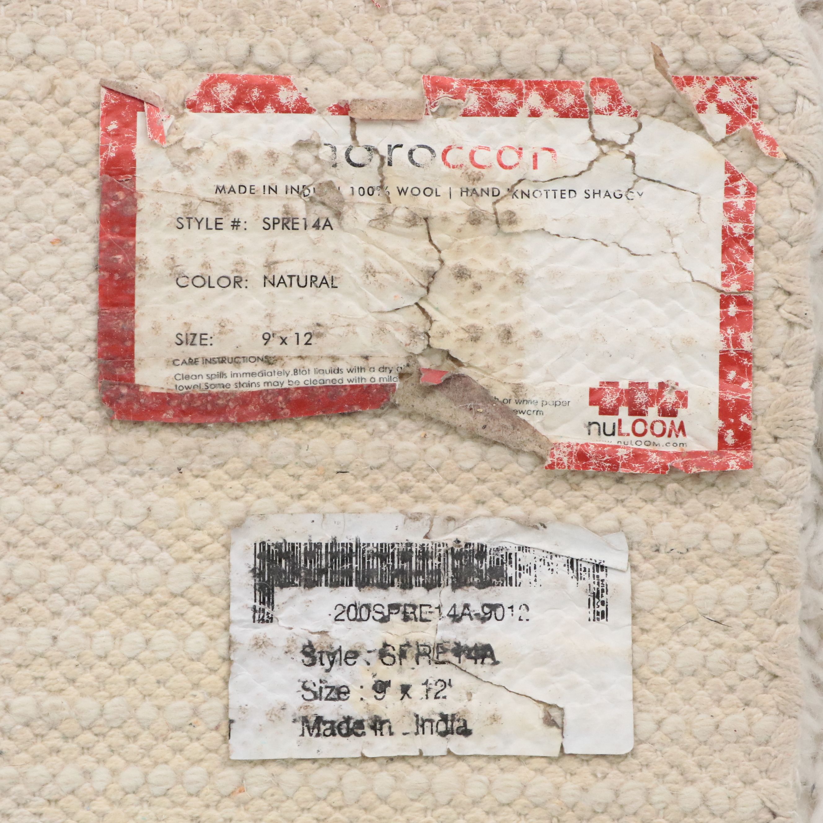 9' x 13'1 Hand-Knotted Nuloom Indo-Moroccan Shag Room-Sized Rug