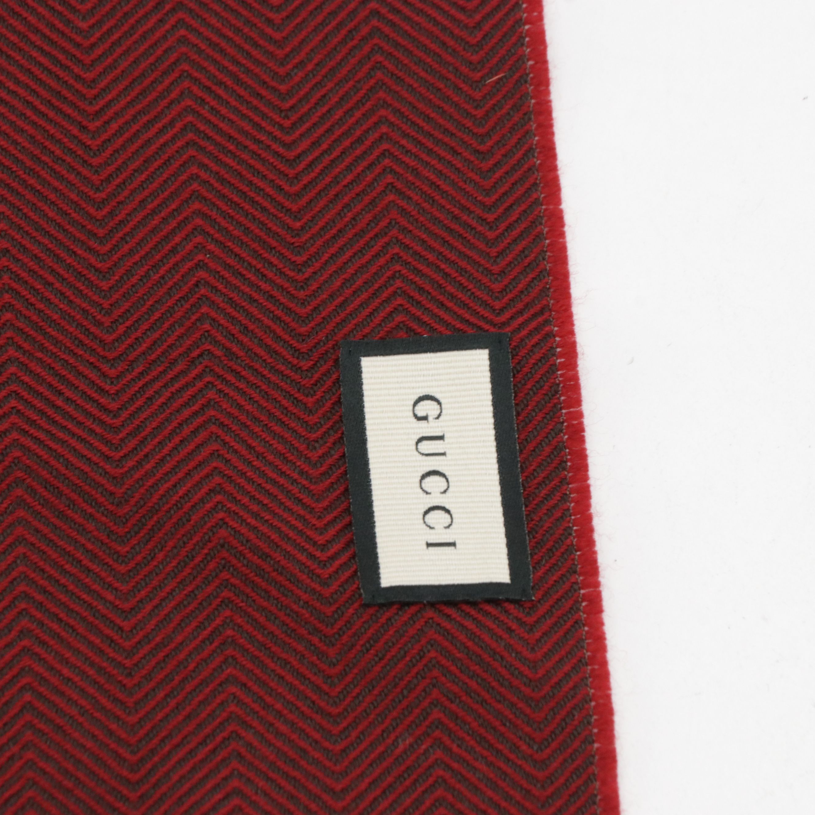 Gucci Wool Jacquard Scarf with Crest Logo