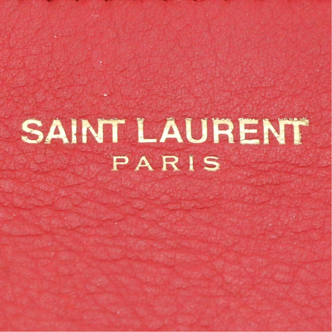 Saint Laurent Red Leather Ligne Y Clutch Bag