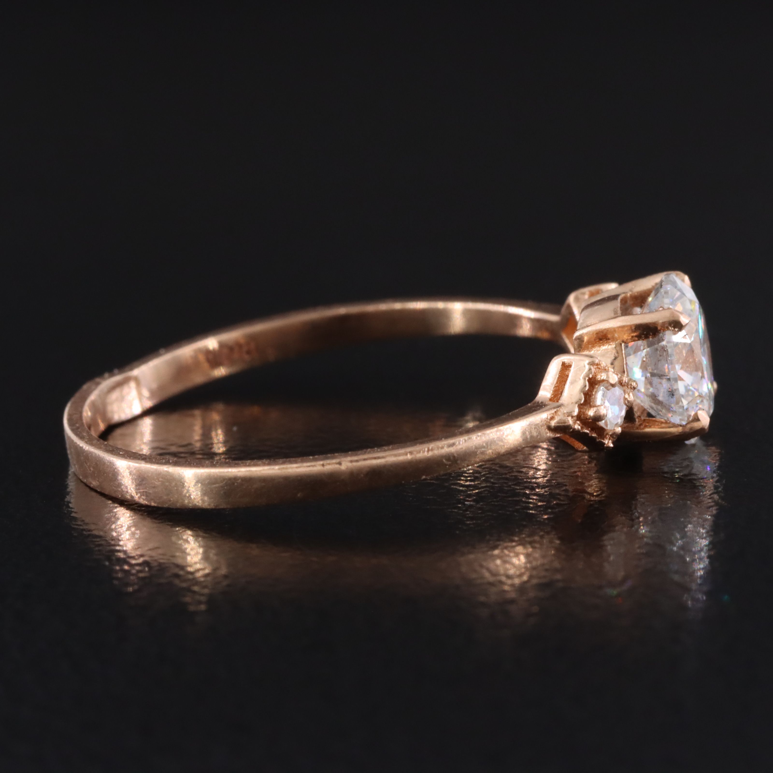 14K Rose Gold 0.87 CTW Diamond Ring with Lab Grown Center