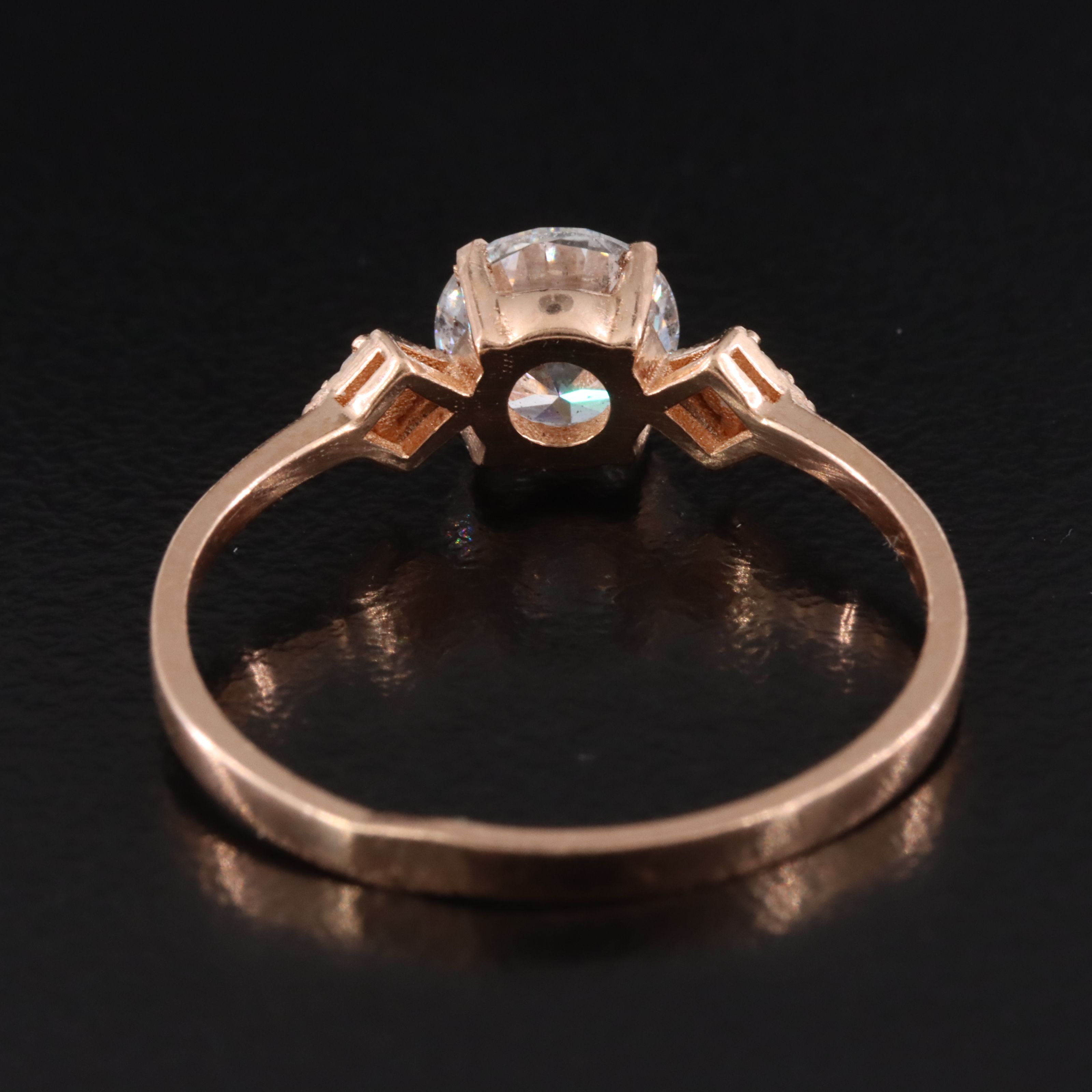 14K Rose Gold 0.87 CTW Diamond Ring with Lab Grown Center