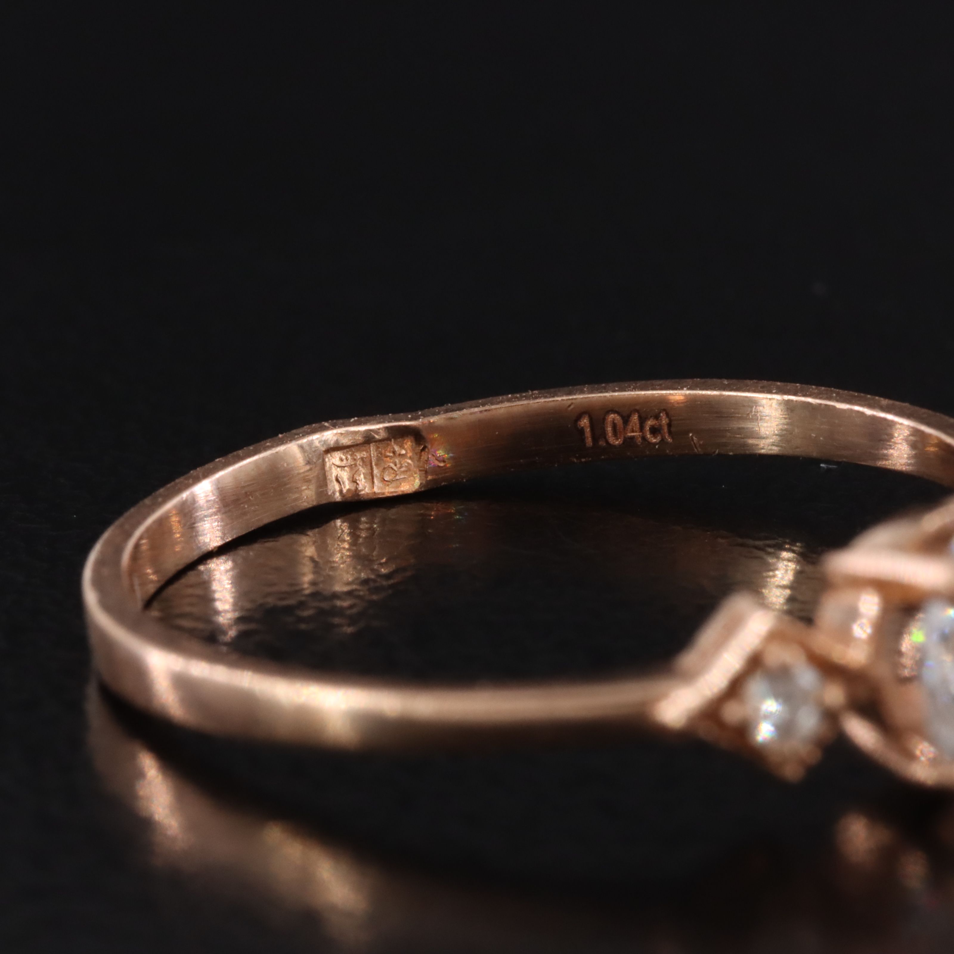 14K Rose Gold 0.87 CTW Diamond Ring with Lab Grown Center