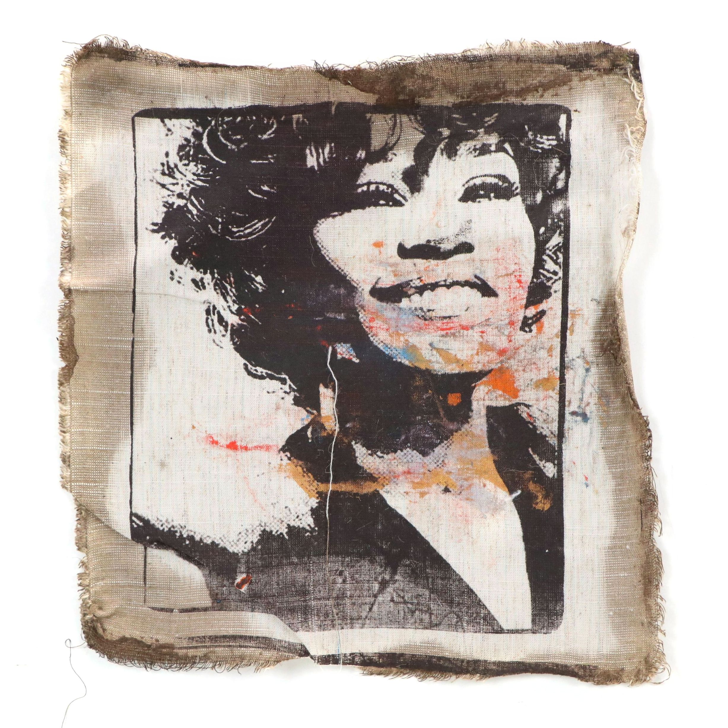 Eric Ajama Pop Art Embellished Screenprint of Whitney Houston