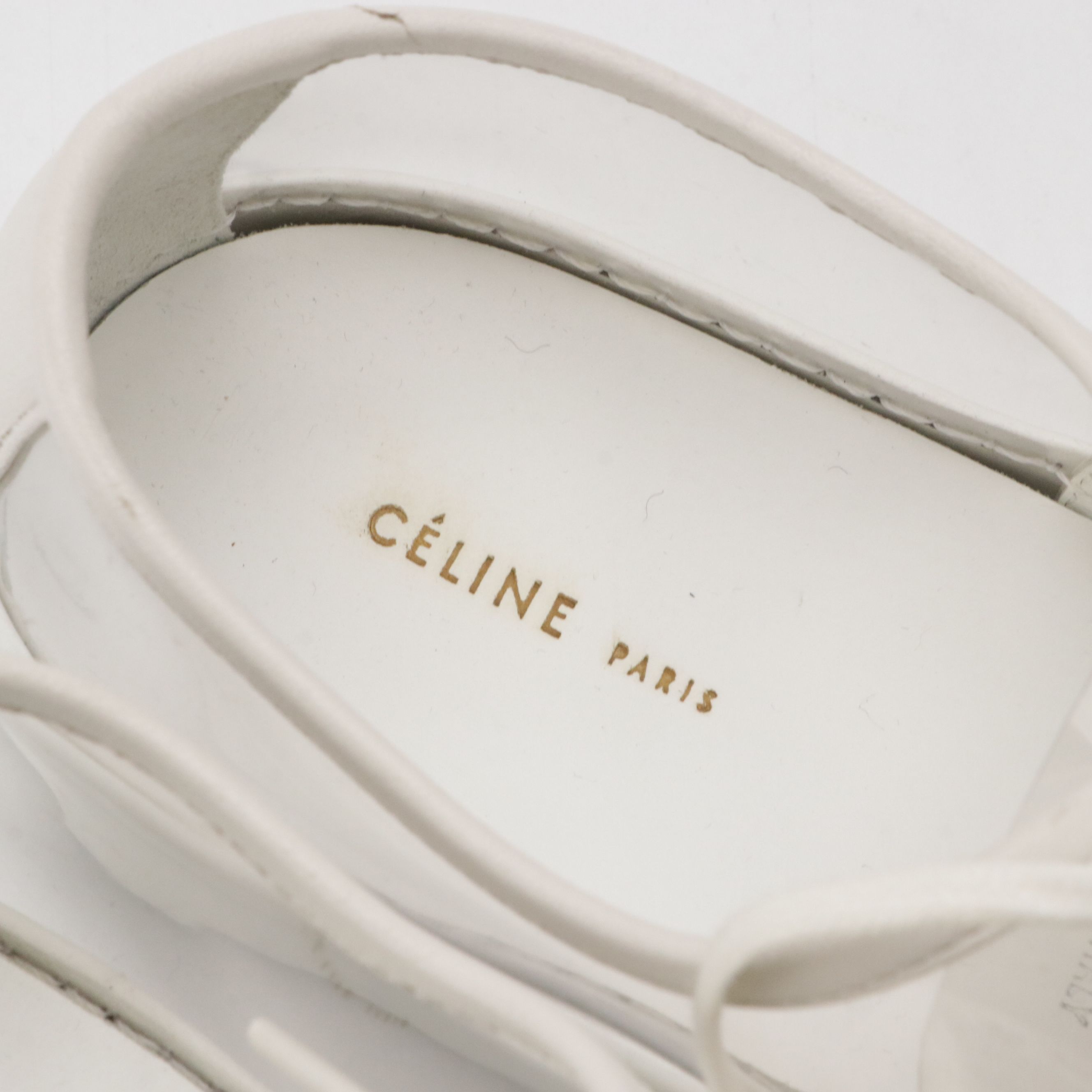 Céline Clear Vinyl and White Leather Sneakers, With Box