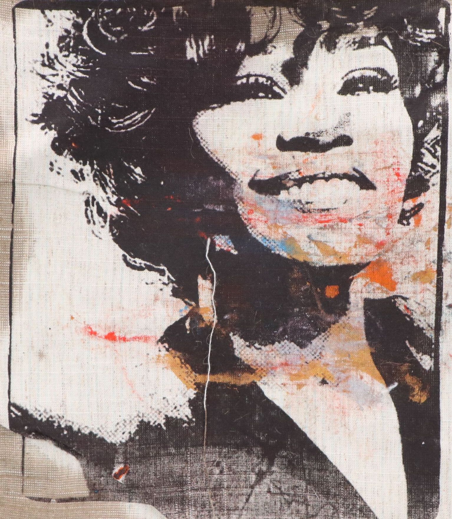 Eric Ajama Pop Art Embellished Screenprint of Whitney Houston