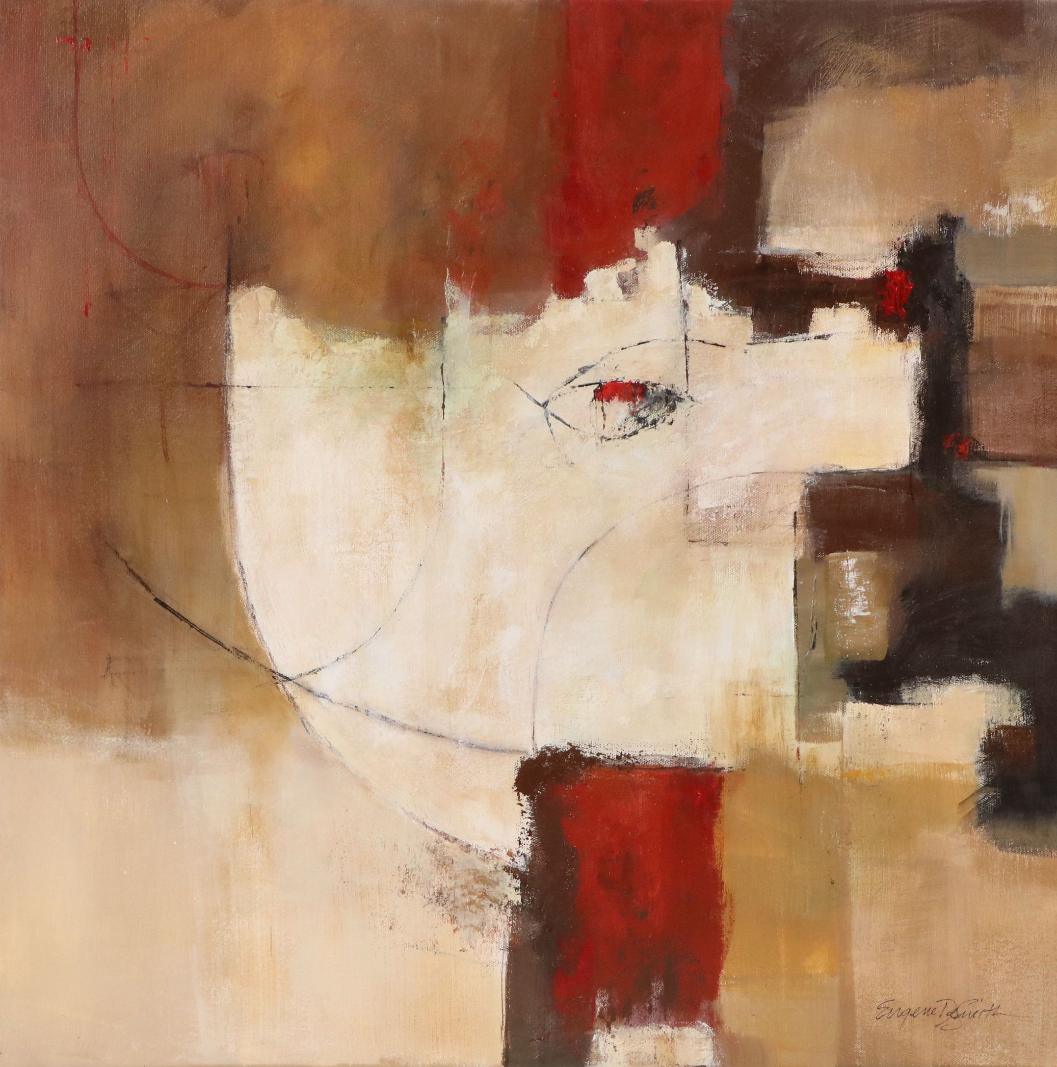 Eugene DeSmith Modernist Style Acrylic Painting, 2025