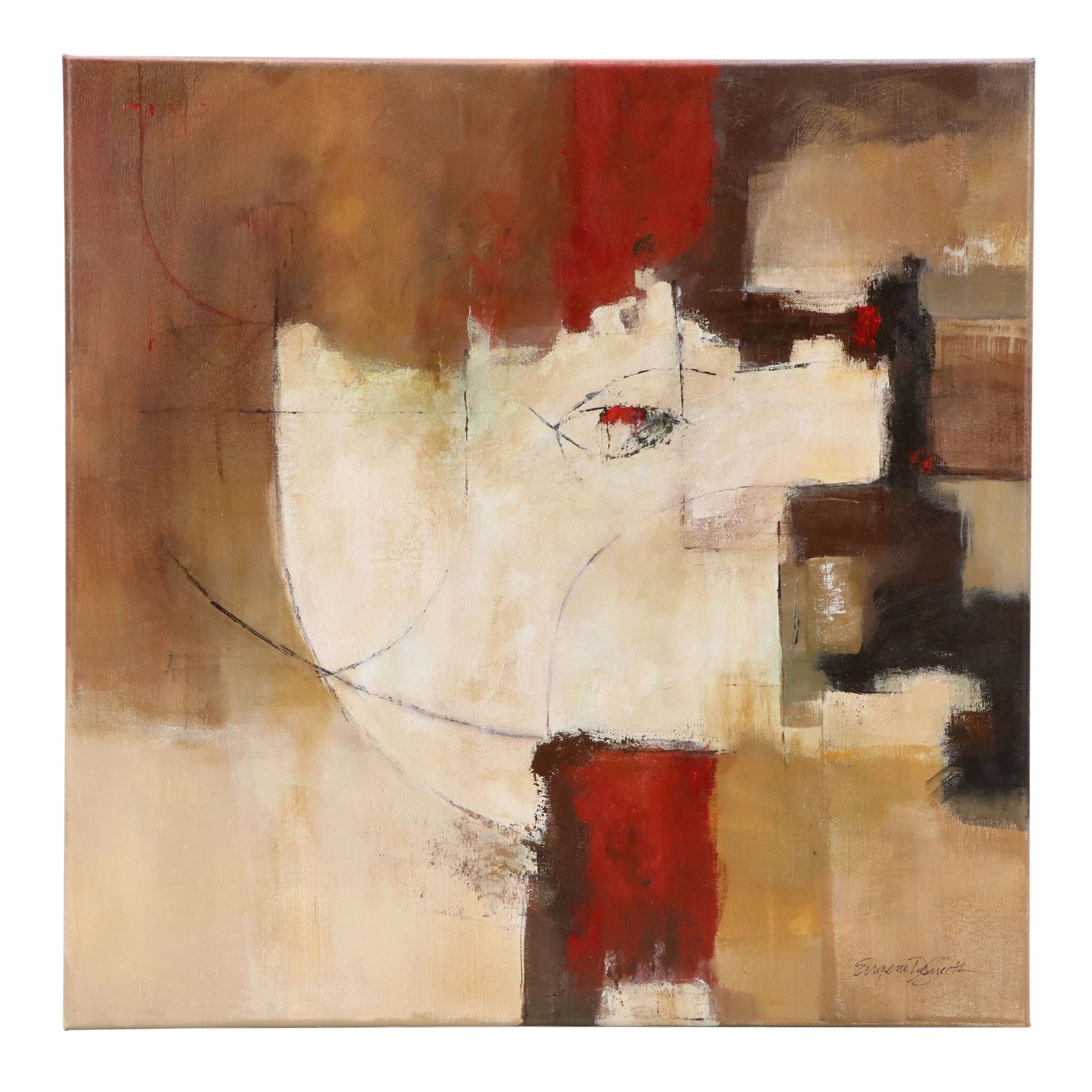 Eugene DeSmith Modernist Style Acrylic Painting, 2025