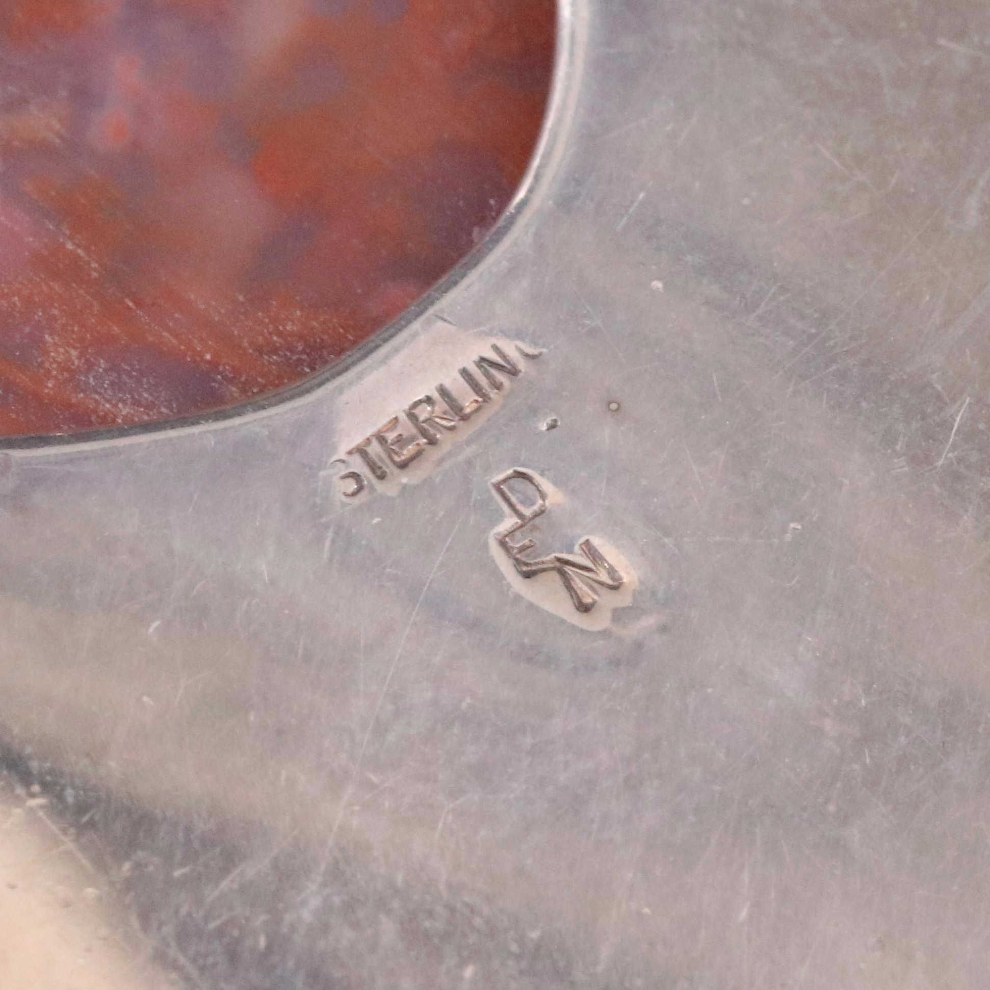 Sterling Artist Signed Agate Pendant