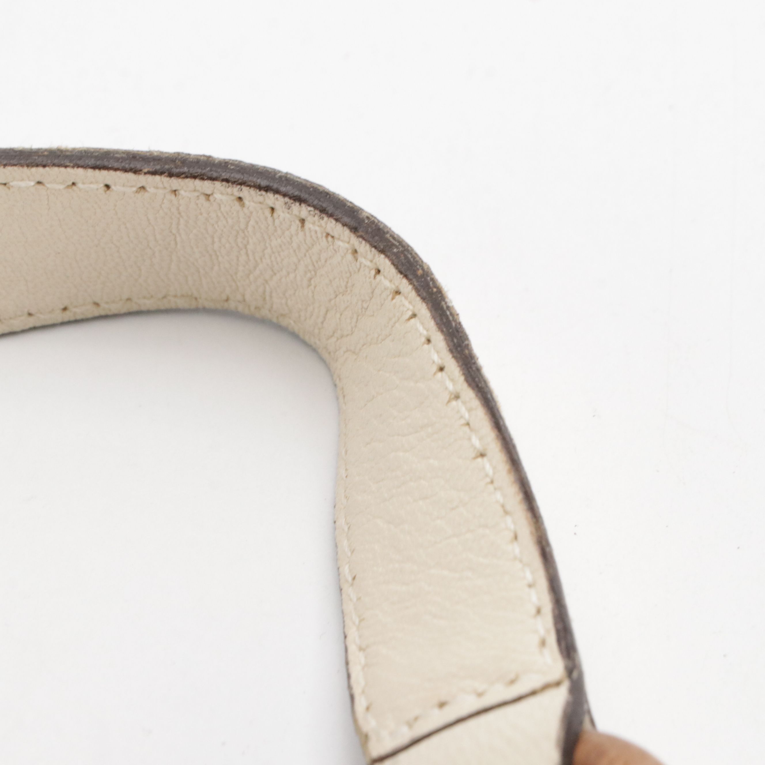 Salvatore Ferragamo Mini Marisa Handbag in Ivory Calfskin With Wood Detailing