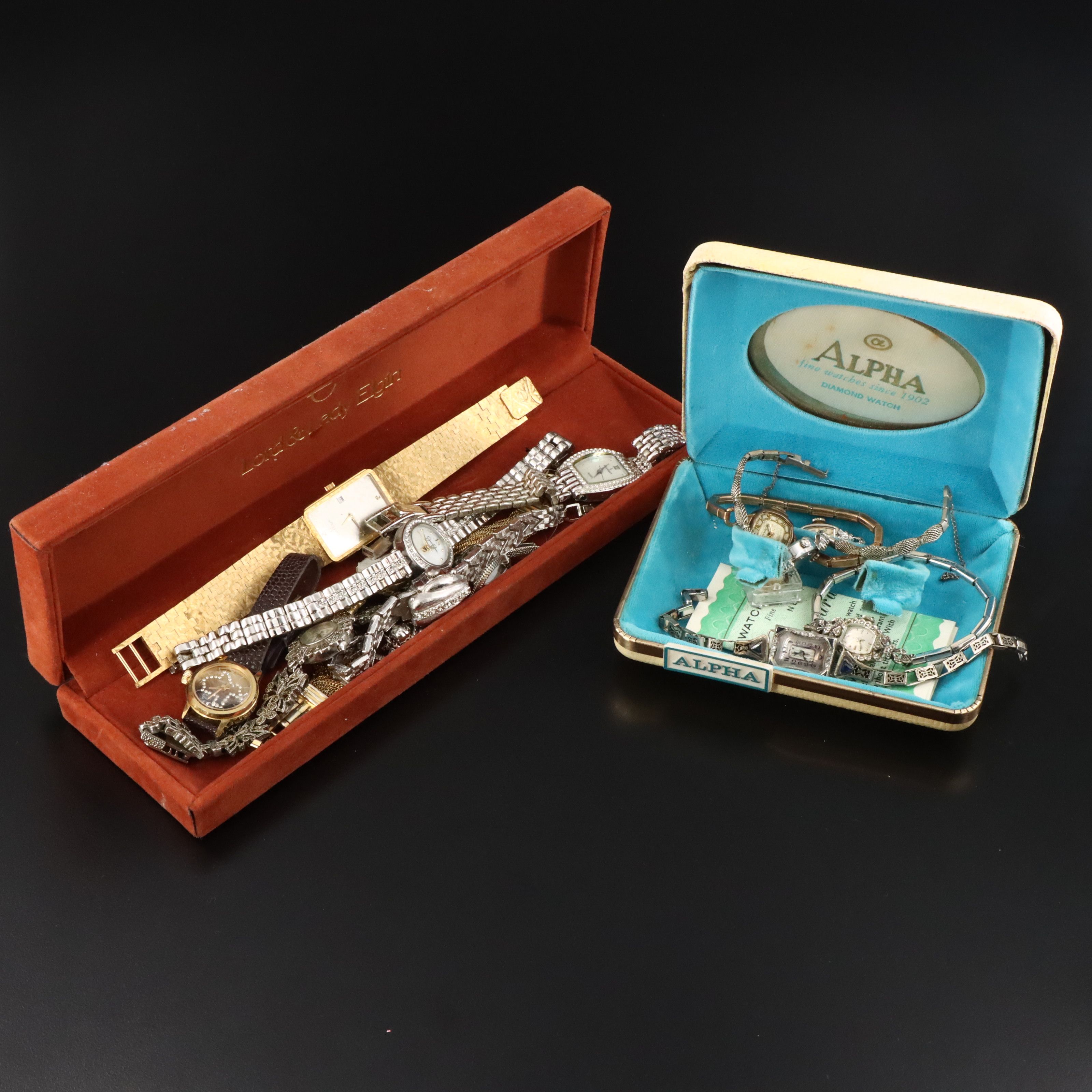 Collection of Fashion and Gemstone Watches Featuring Peugot and Bucherer