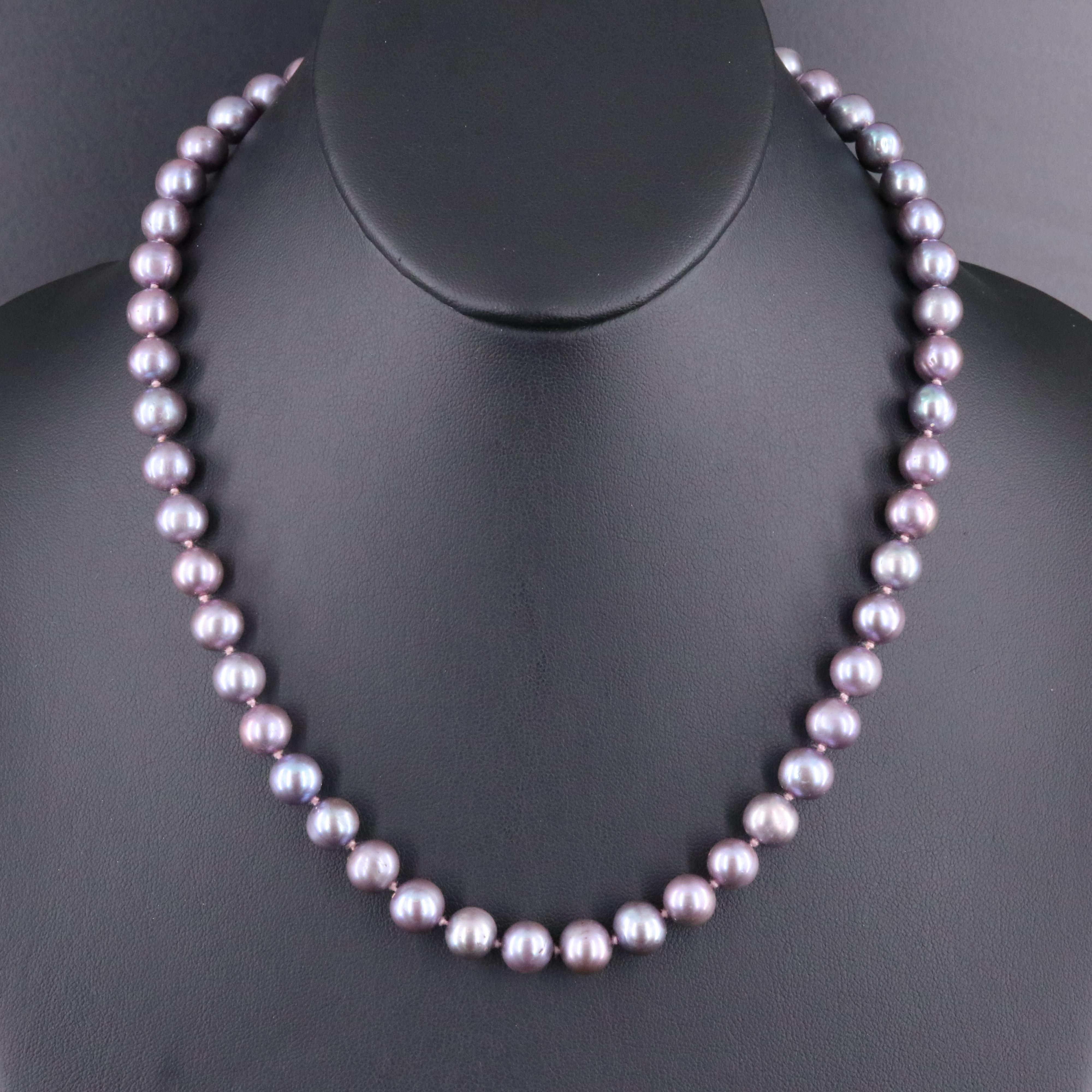 Pearl Necklace with Sterling Clasp