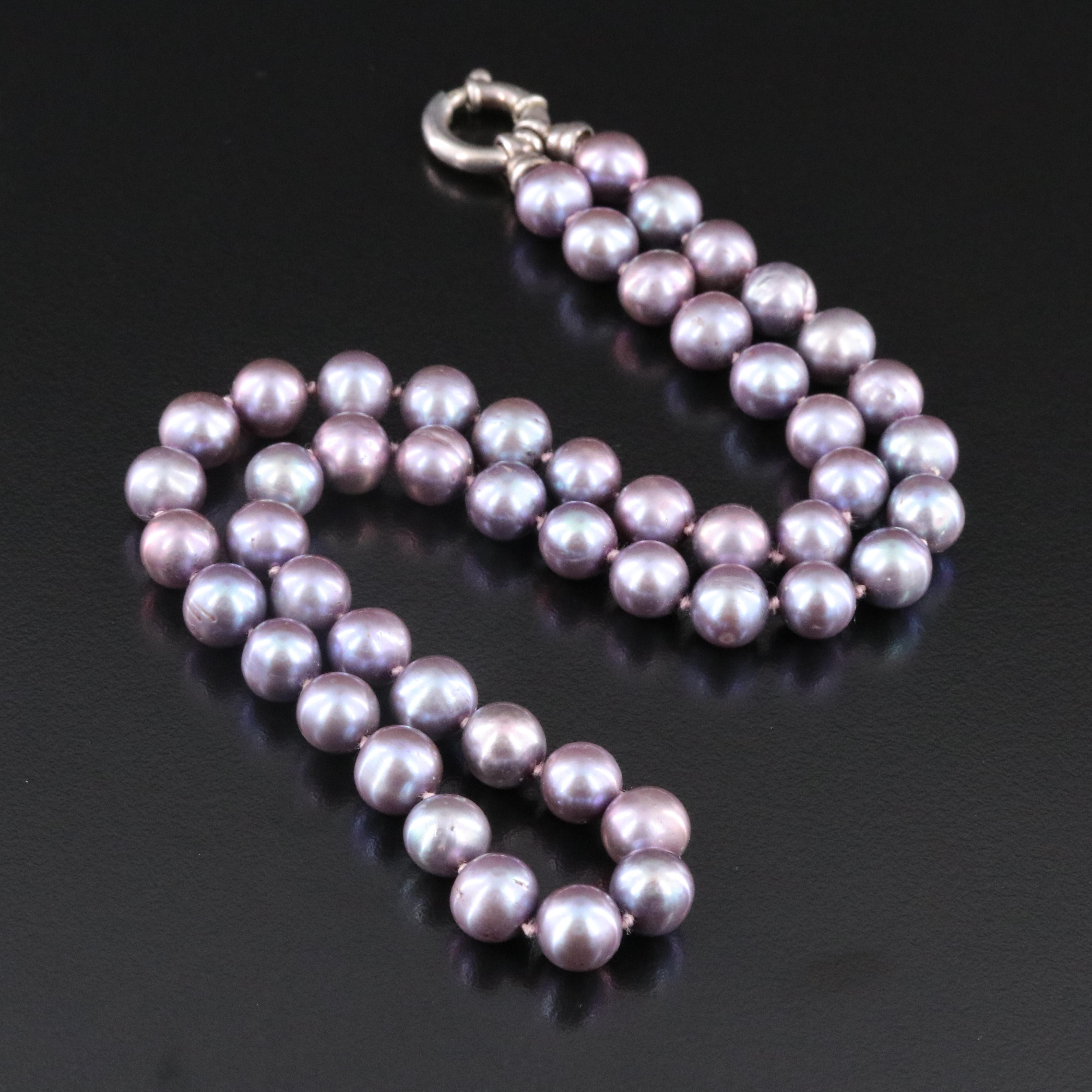 Pearl Necklace with Sterling Clasp