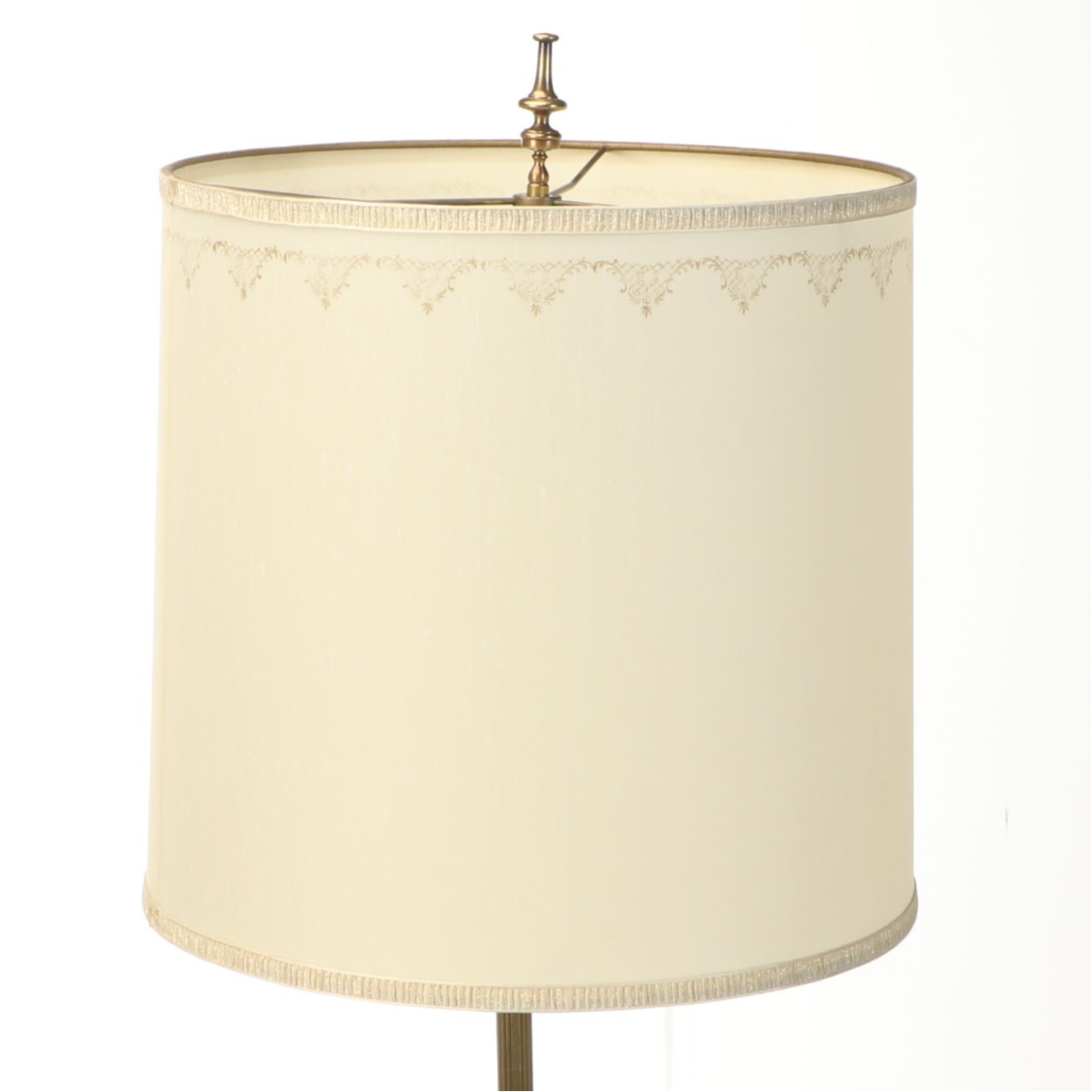 Frederick Cooper Oak Adjustable Floor Lamp with Table, Drum Shade