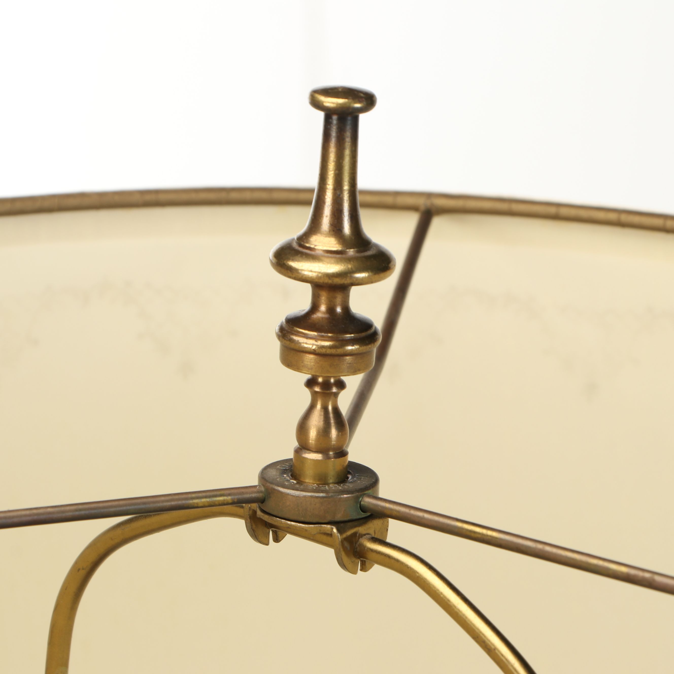 Frederick Cooper Oak Adjustable Floor Lamp with Table, Drum Shade