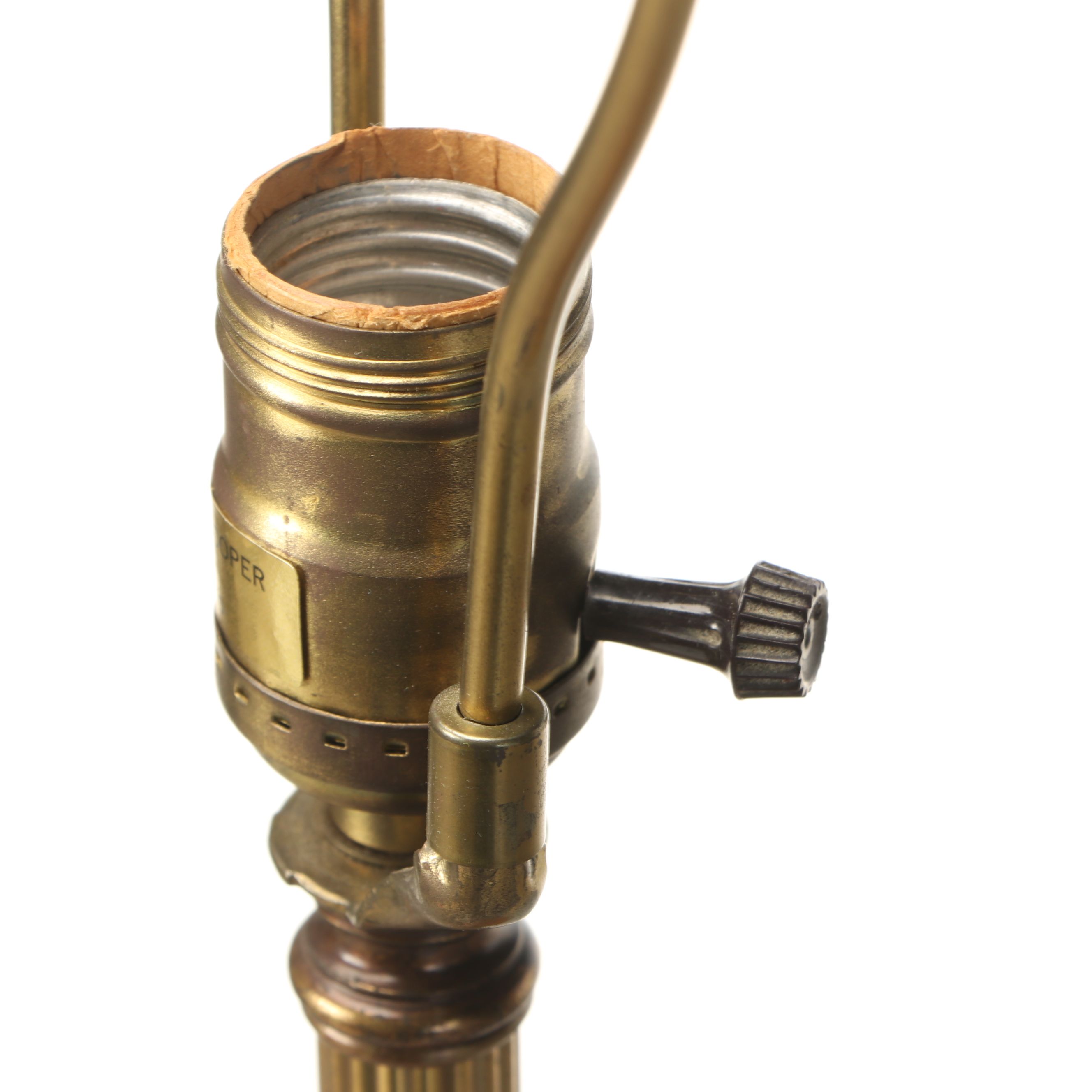 Frederick Cooper Oak Adjustable Floor Lamp with Table, Drum Shade