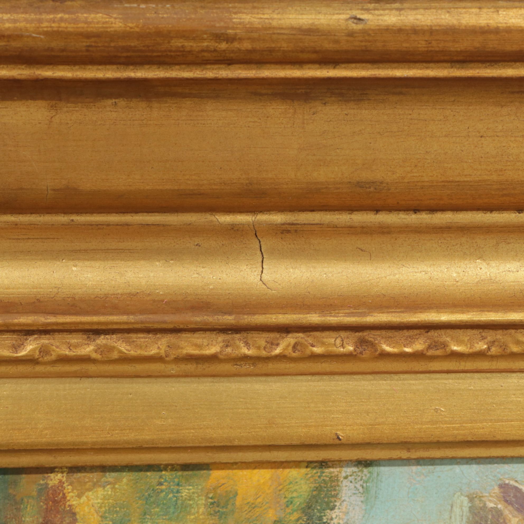 M. Honda European Landscape Oil Painting of Shaded Path, Mid-Late 19th Century