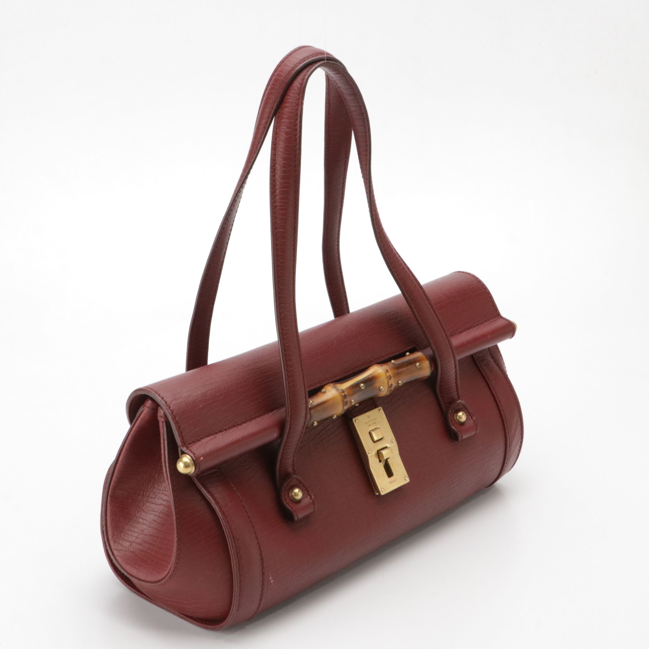 Gucci Bamboo Textured Leather Bullet Bag