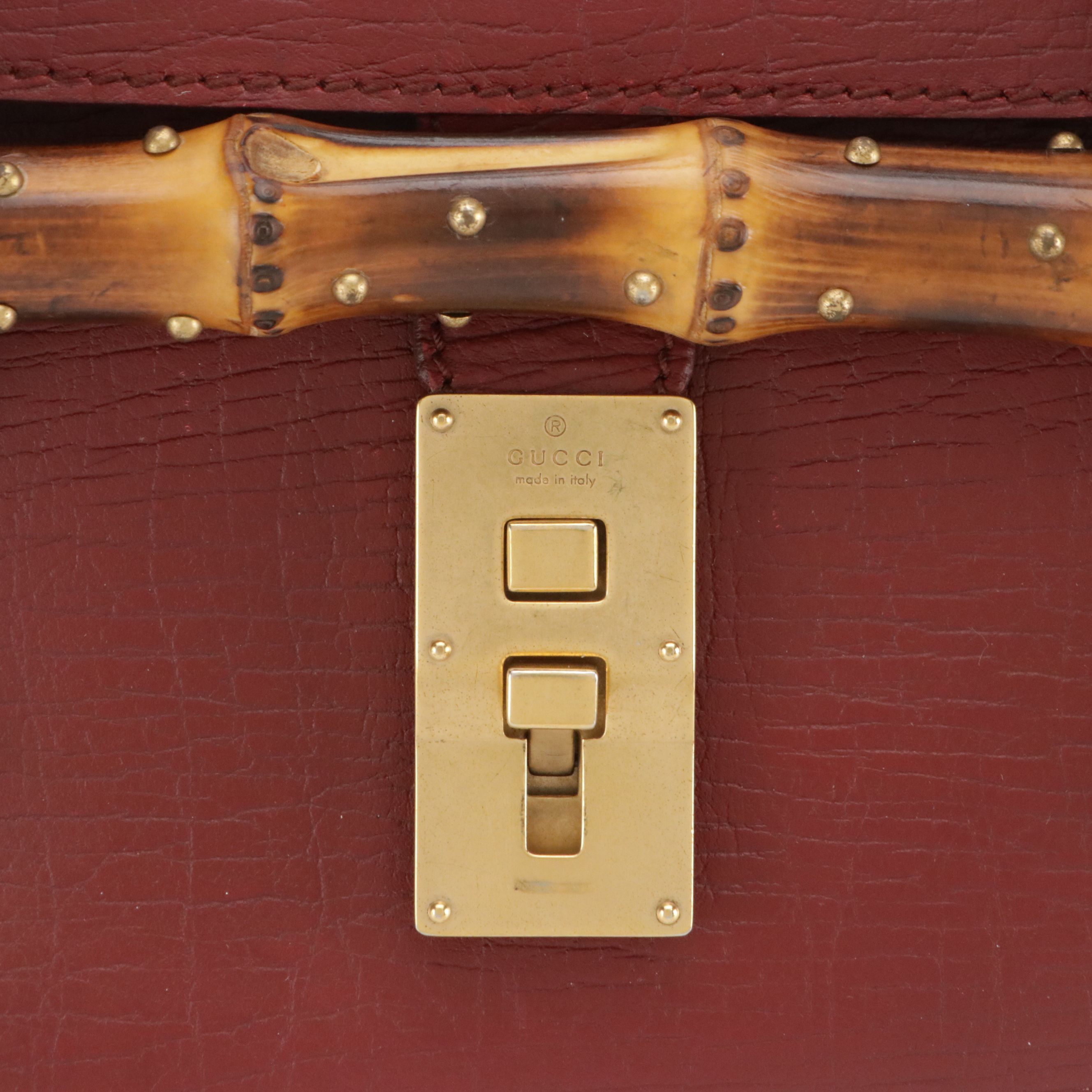 Gucci Bamboo Textured Leather Bullet Bag