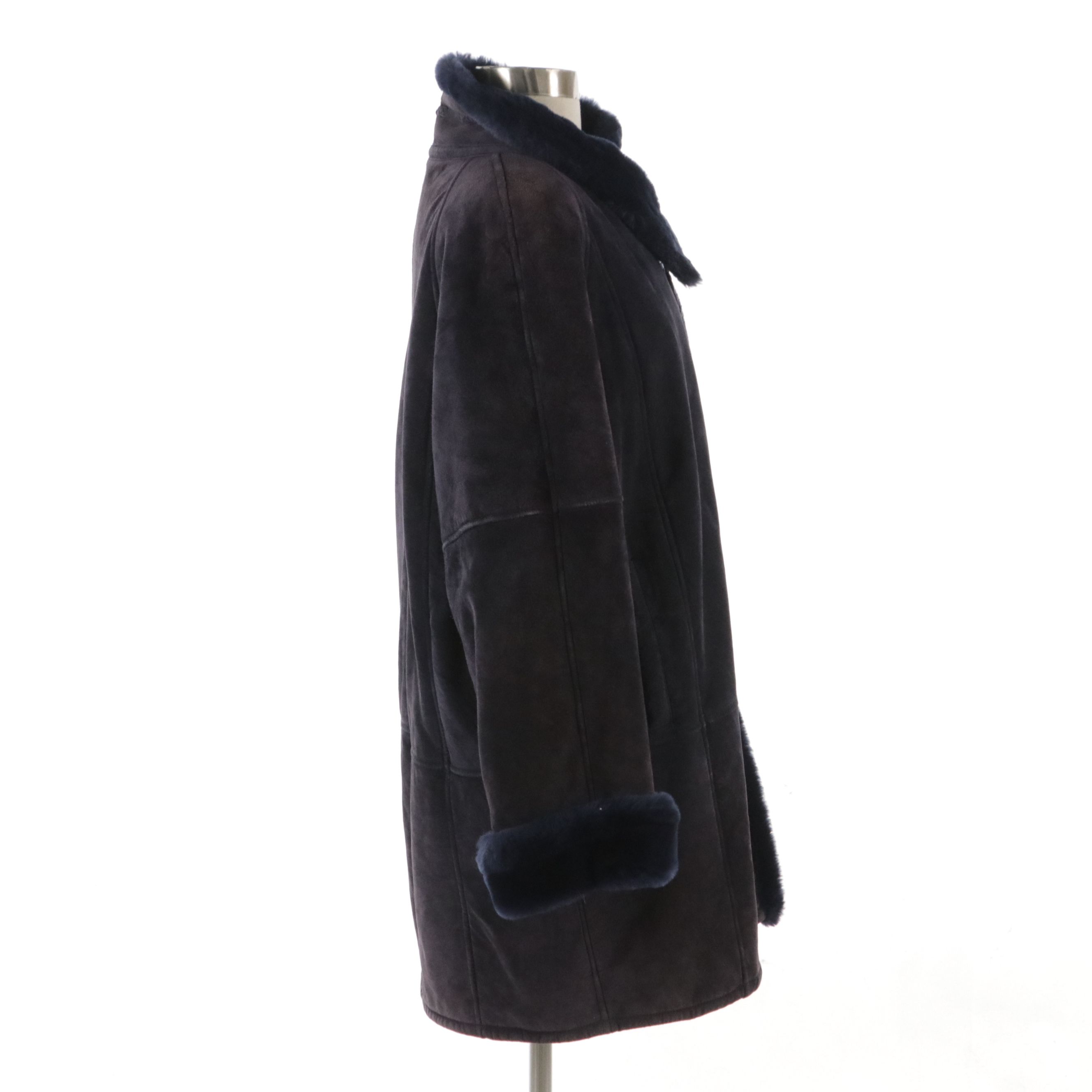 Gallery Dyed Pigskin Suede Oversized Coat