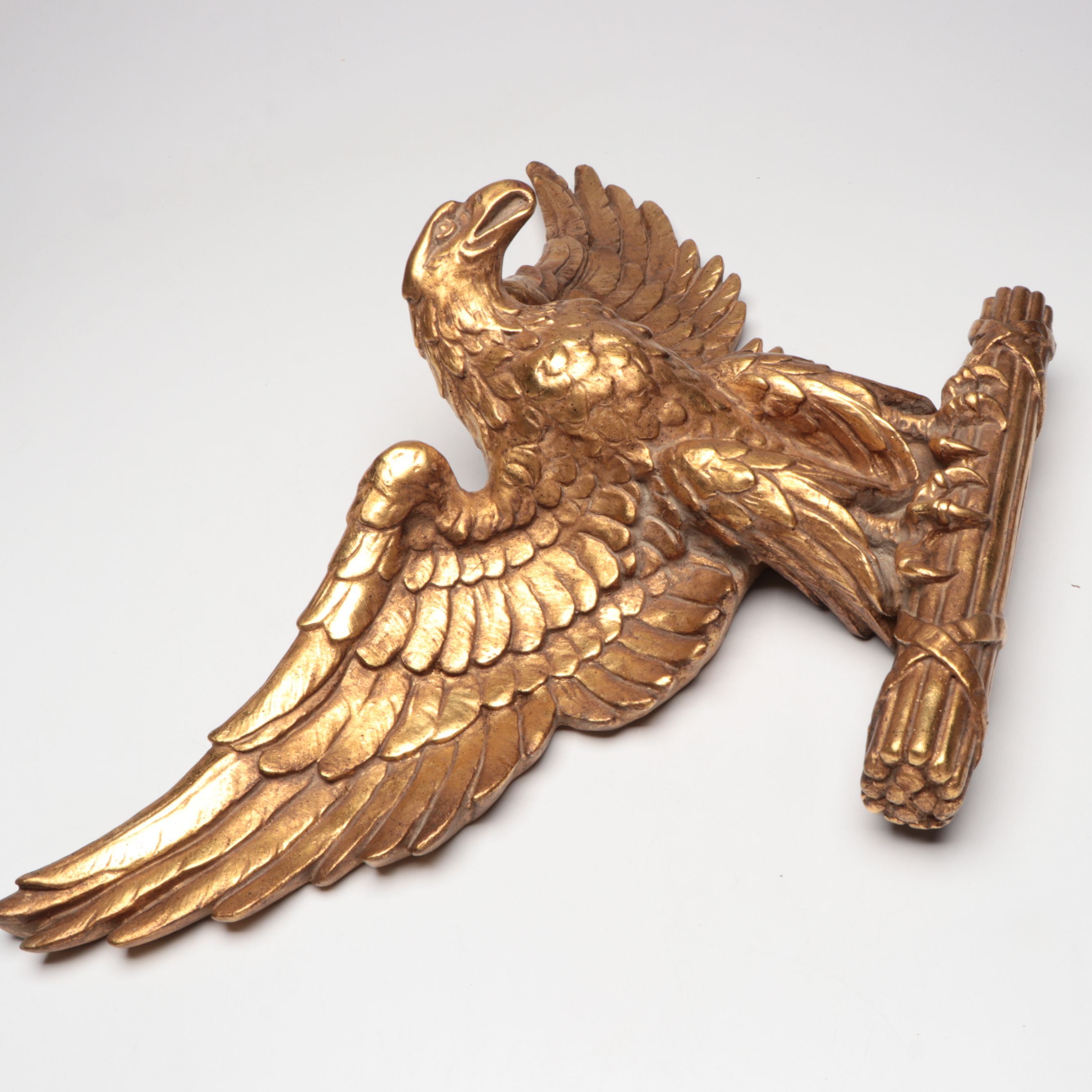 Federal Style Gold Finished Eagle Wall Hanging