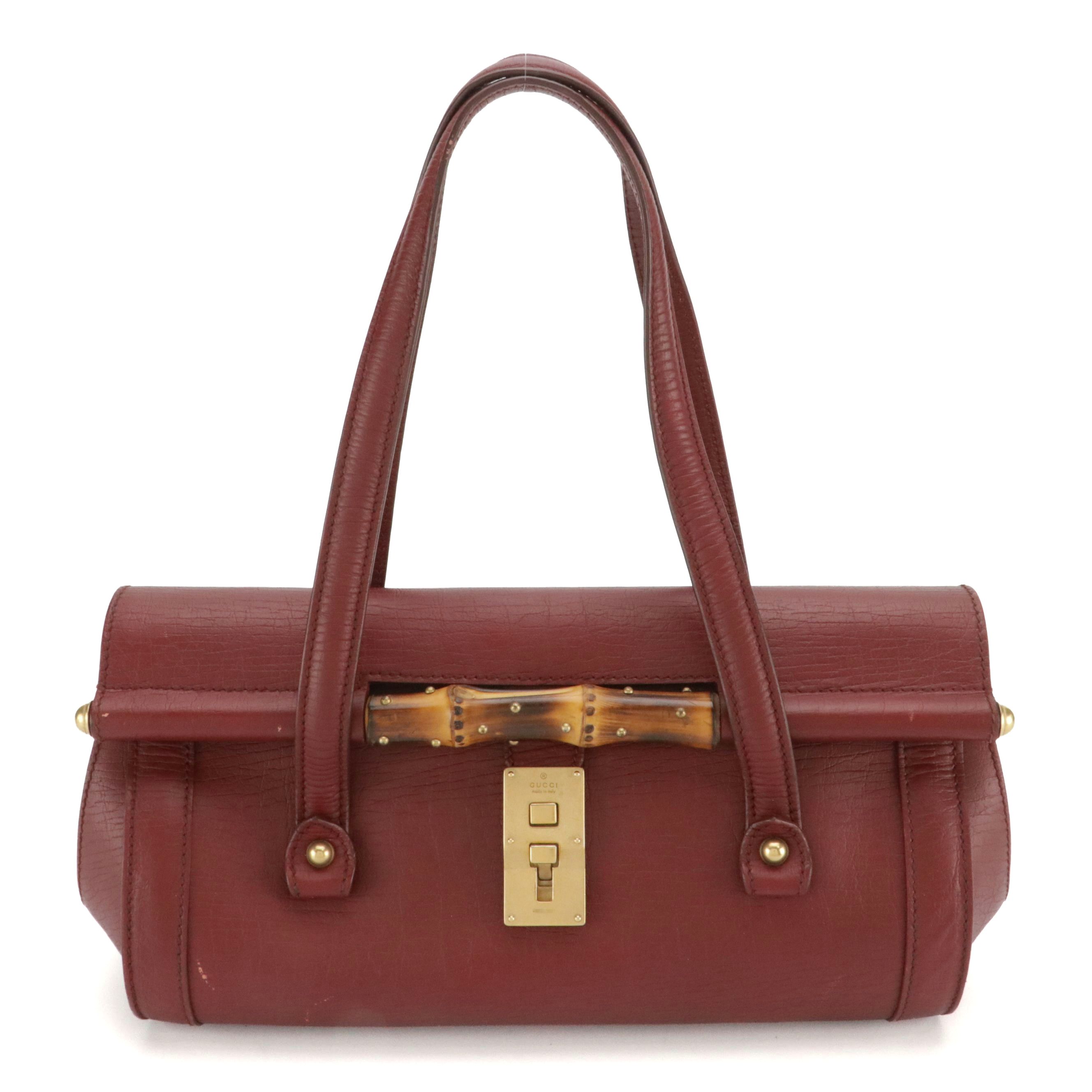 Gucci Bamboo Textured Leather Bullet Bag