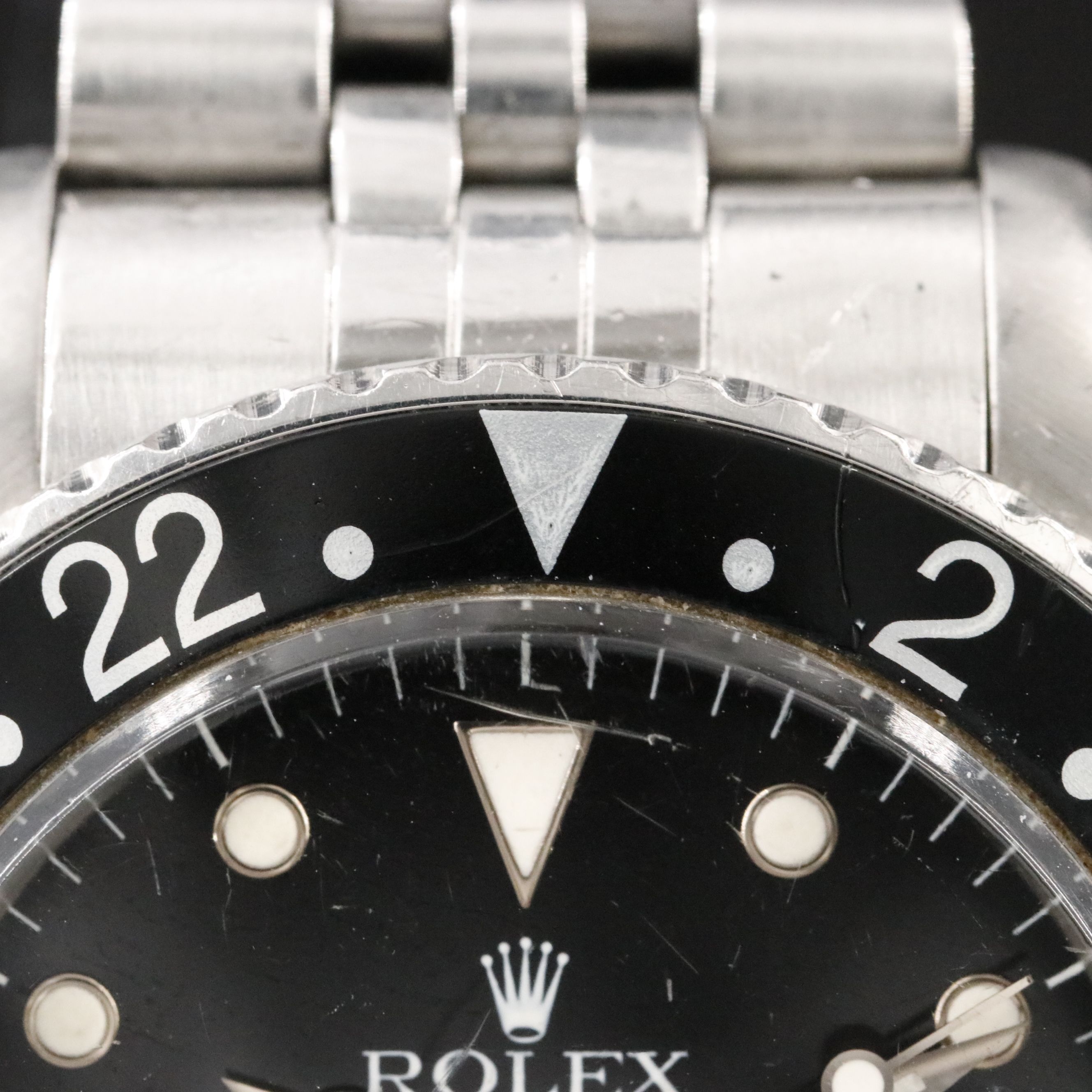 1988 Rolex GMT-Master 16750 Black Dial & Bezel Steel Jubilee Bracelet Watch