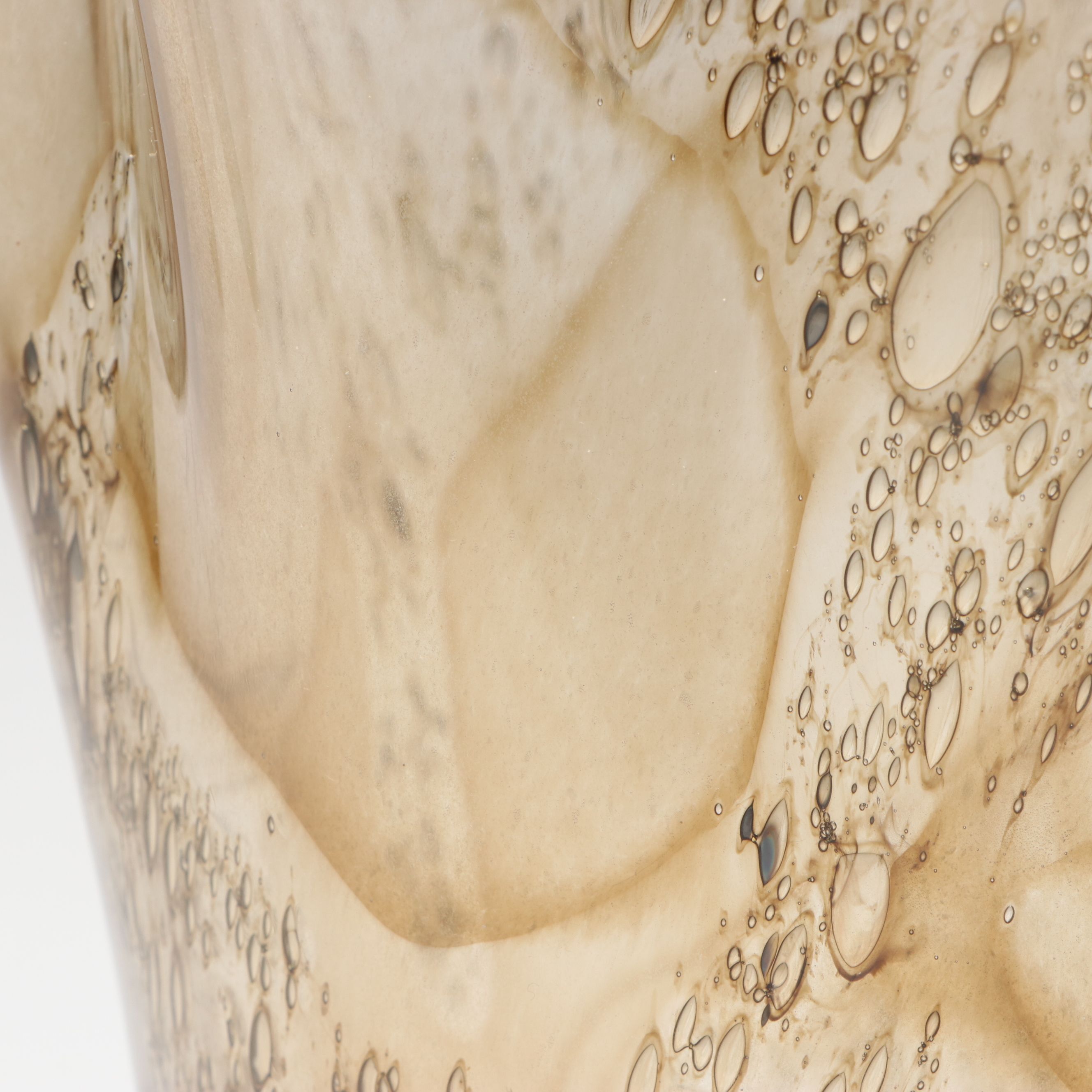 Polish Ruffled Art Glass Vase, Mid to Late 20th Century