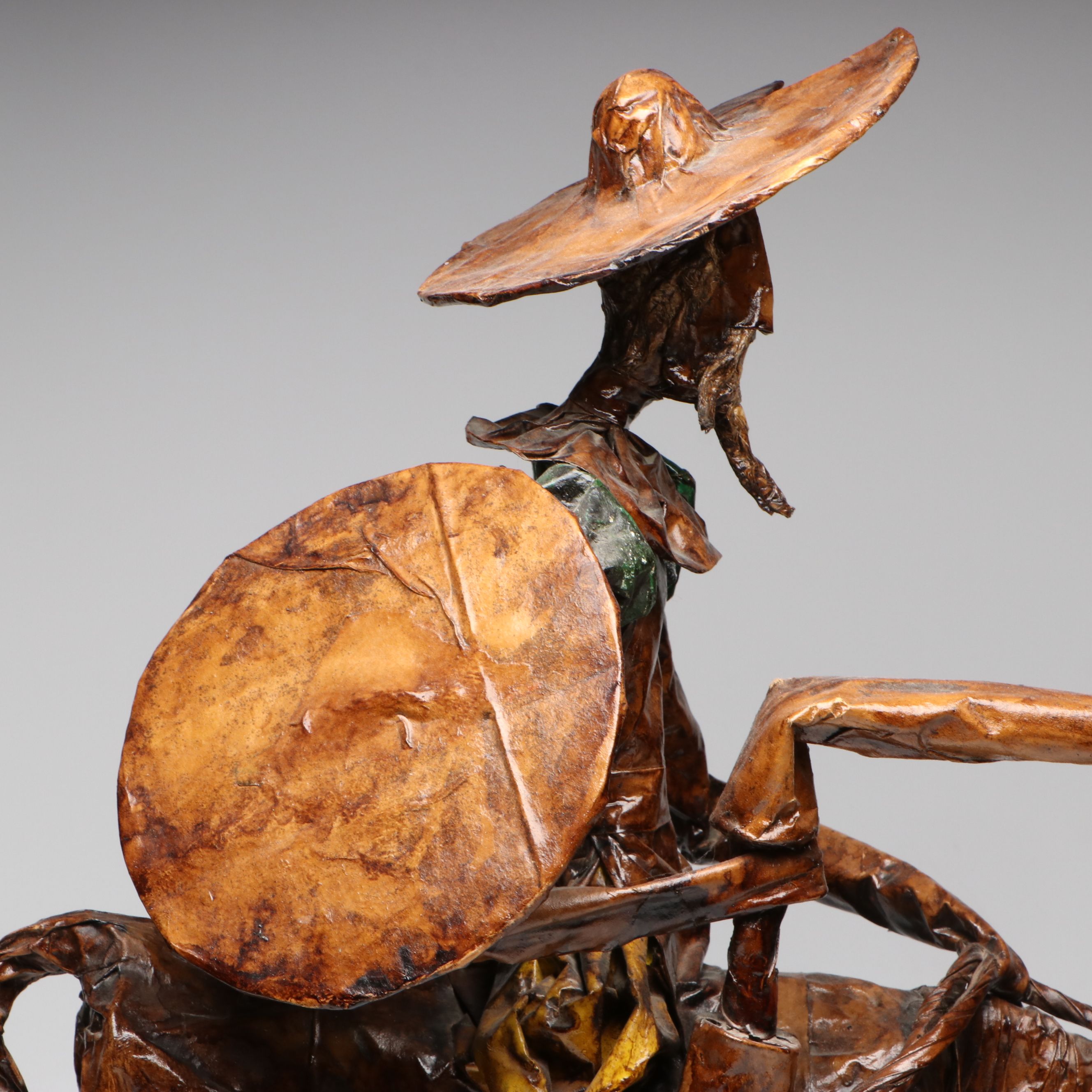 Folk Art Papier-Mâché Don Quixote and Rocinante Sculpture