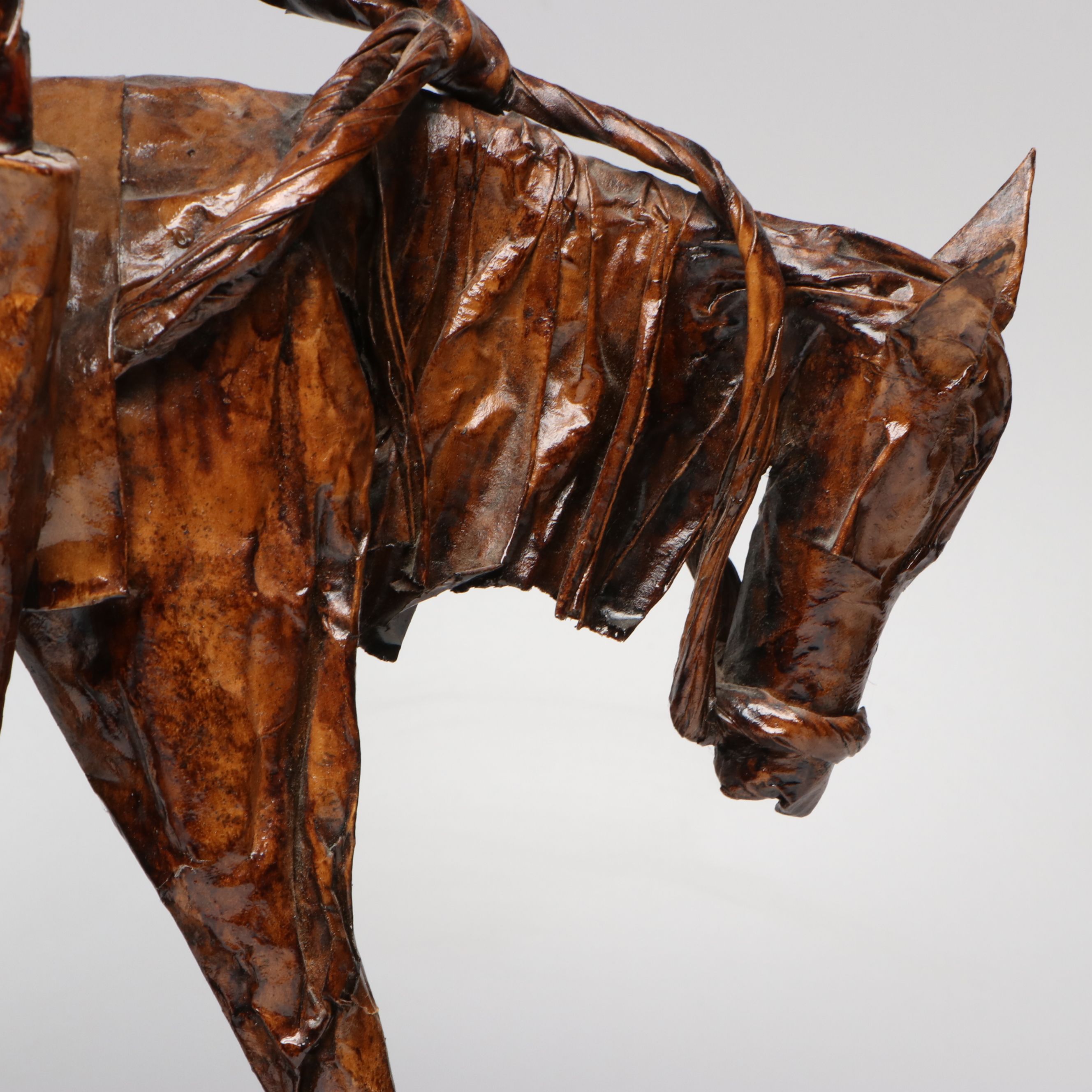 Folk Art Papier-Mâché Don Quixote and Rocinante Sculpture