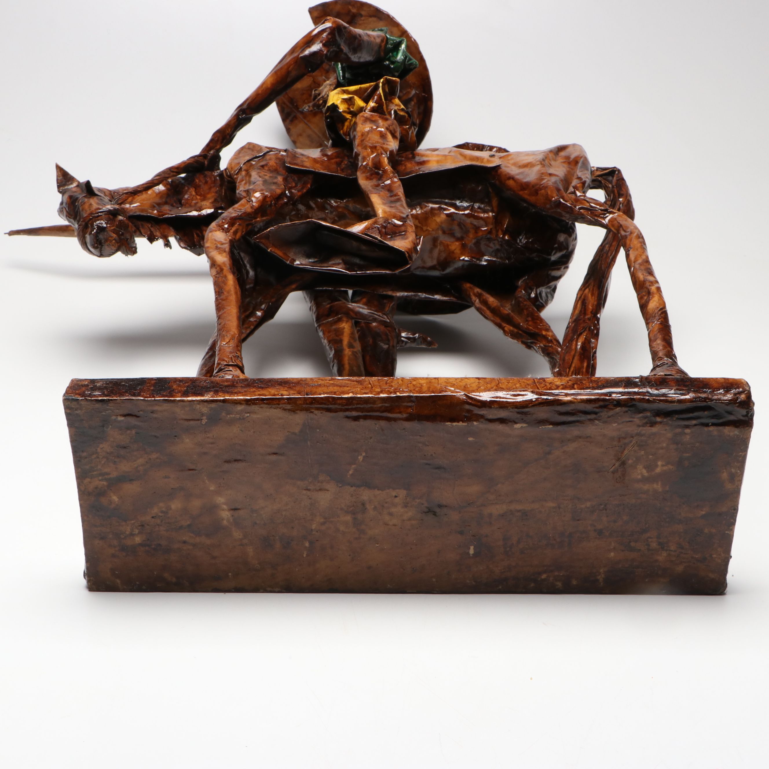Folk Art Papier-Mâché Don Quixote and Rocinante Sculpture