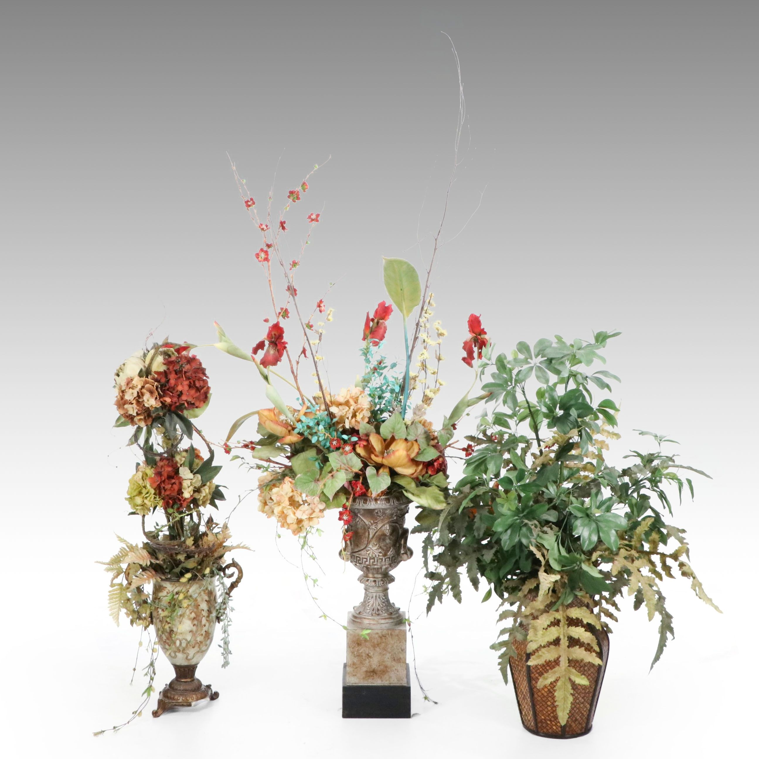 Artificial Floral and Foliate Arrangements in Planters