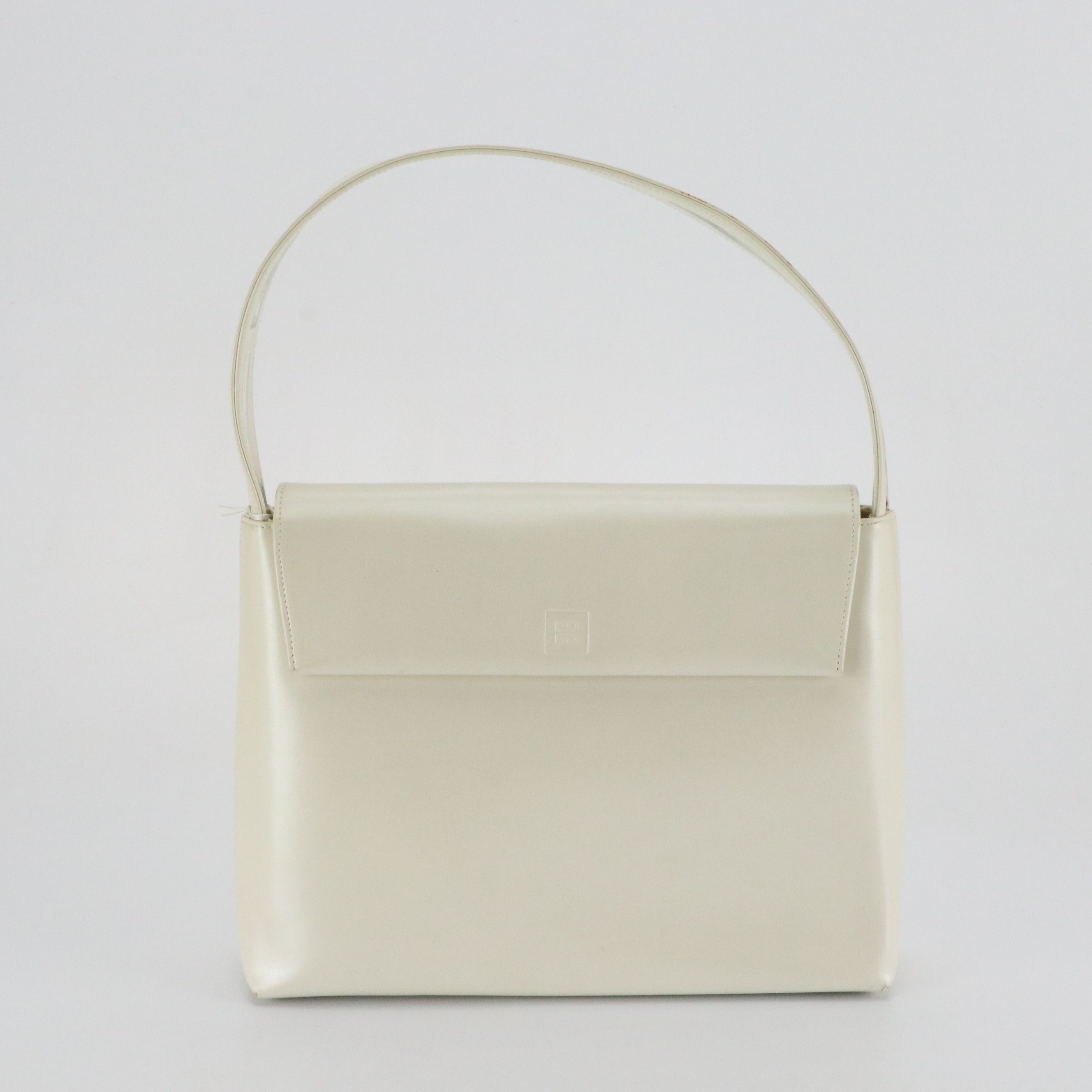 Givenchy Maroquinerie Top Flap Shoulder Bag in White Leather
