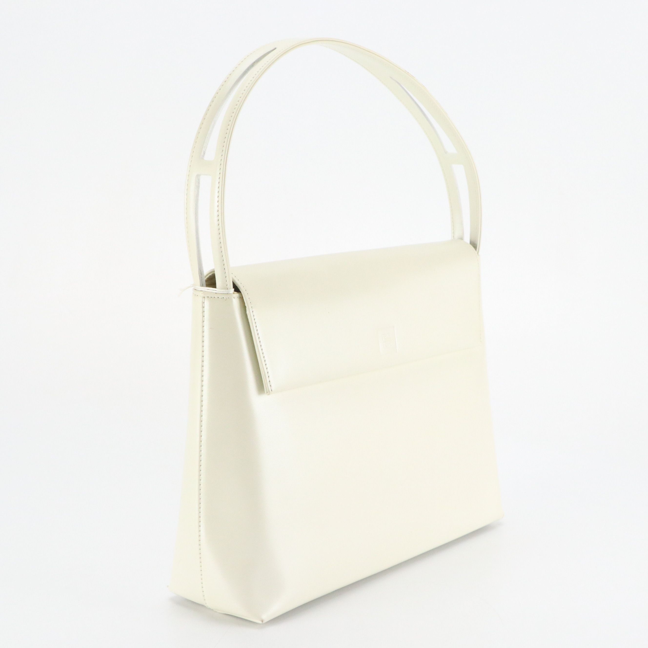 Givenchy Maroquinerie Top Flap Shoulder Bag in White Leather