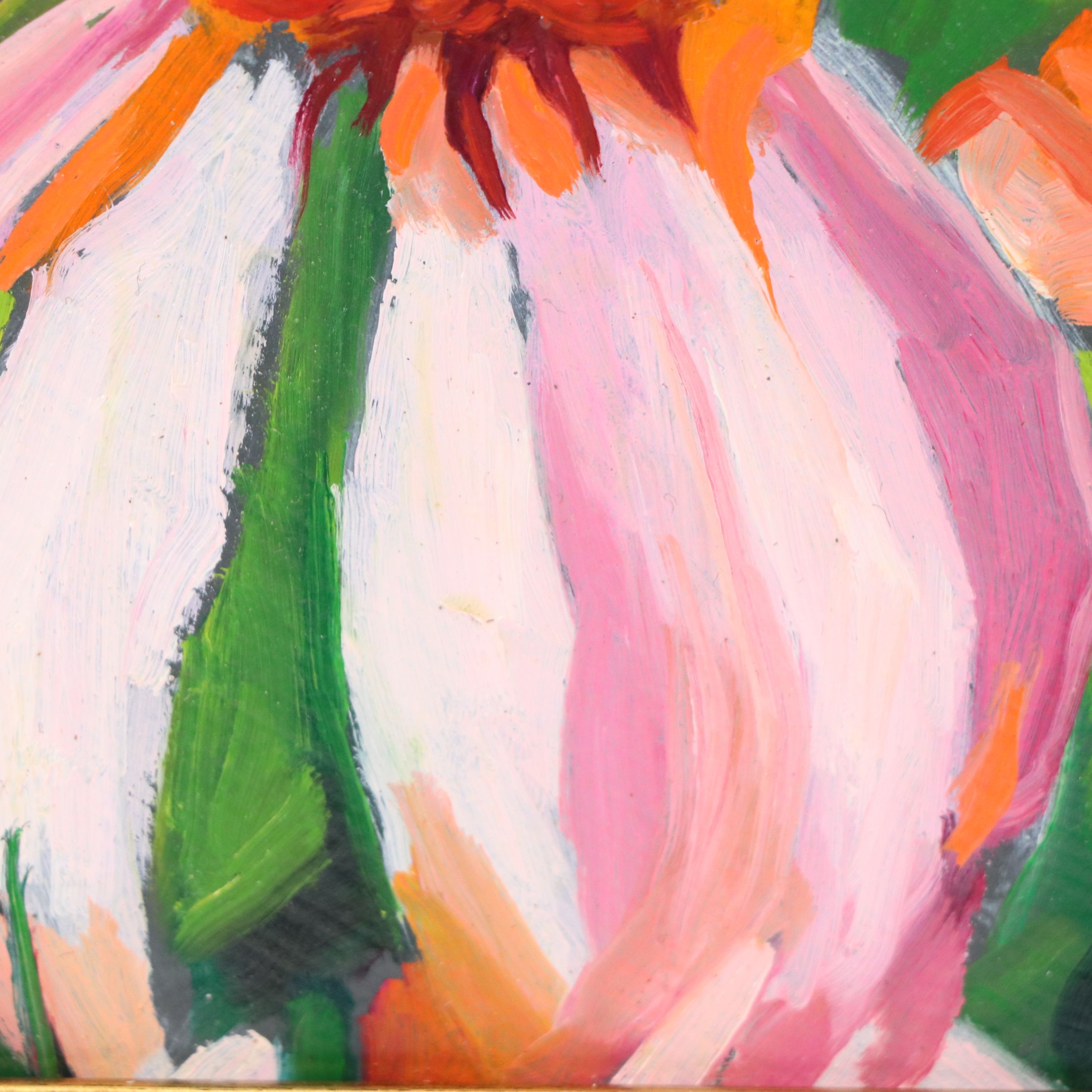 Jeff Claudio Oil Painting "Butterfly & Flower"