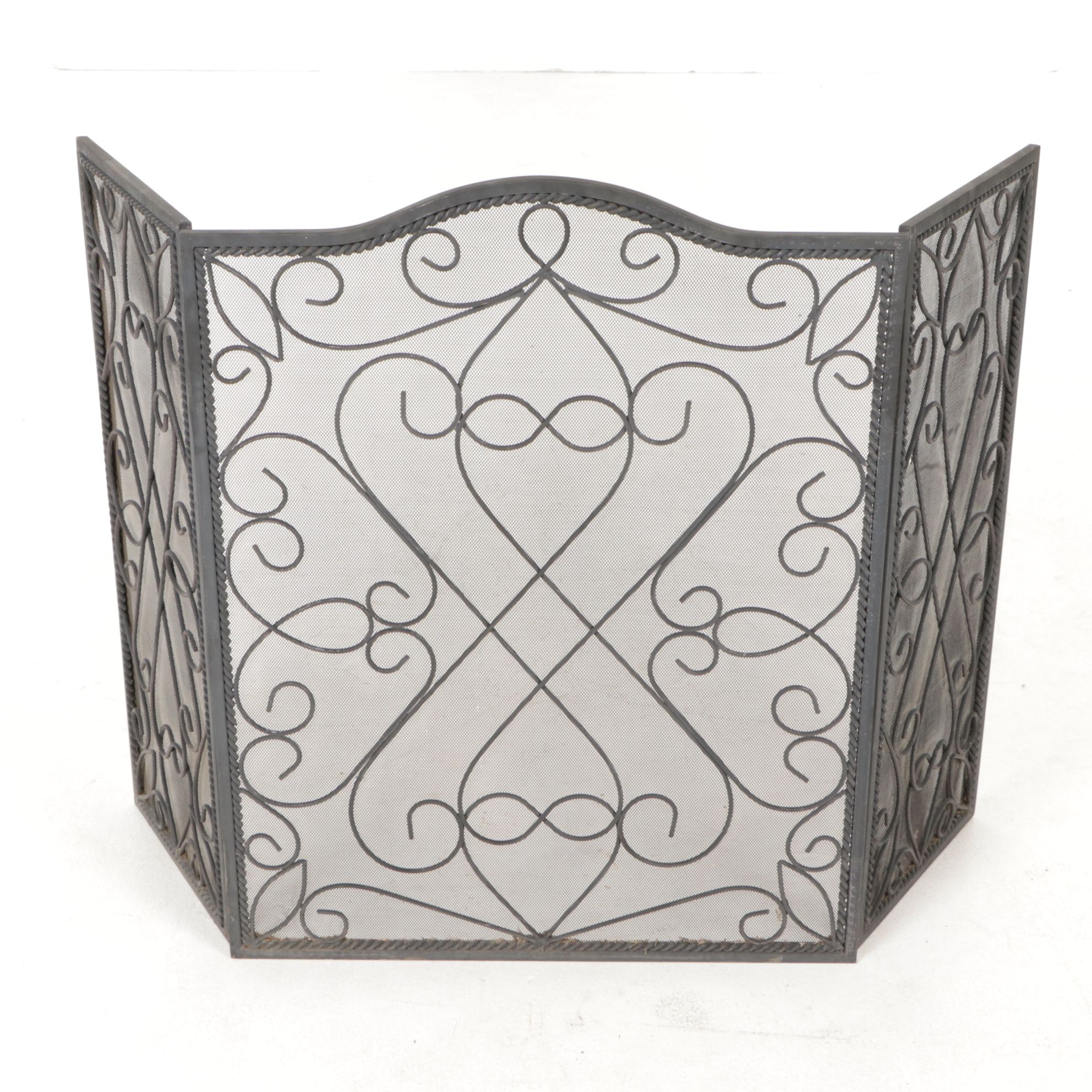 Fireplace Screen with Iron Fireplace Tool Set