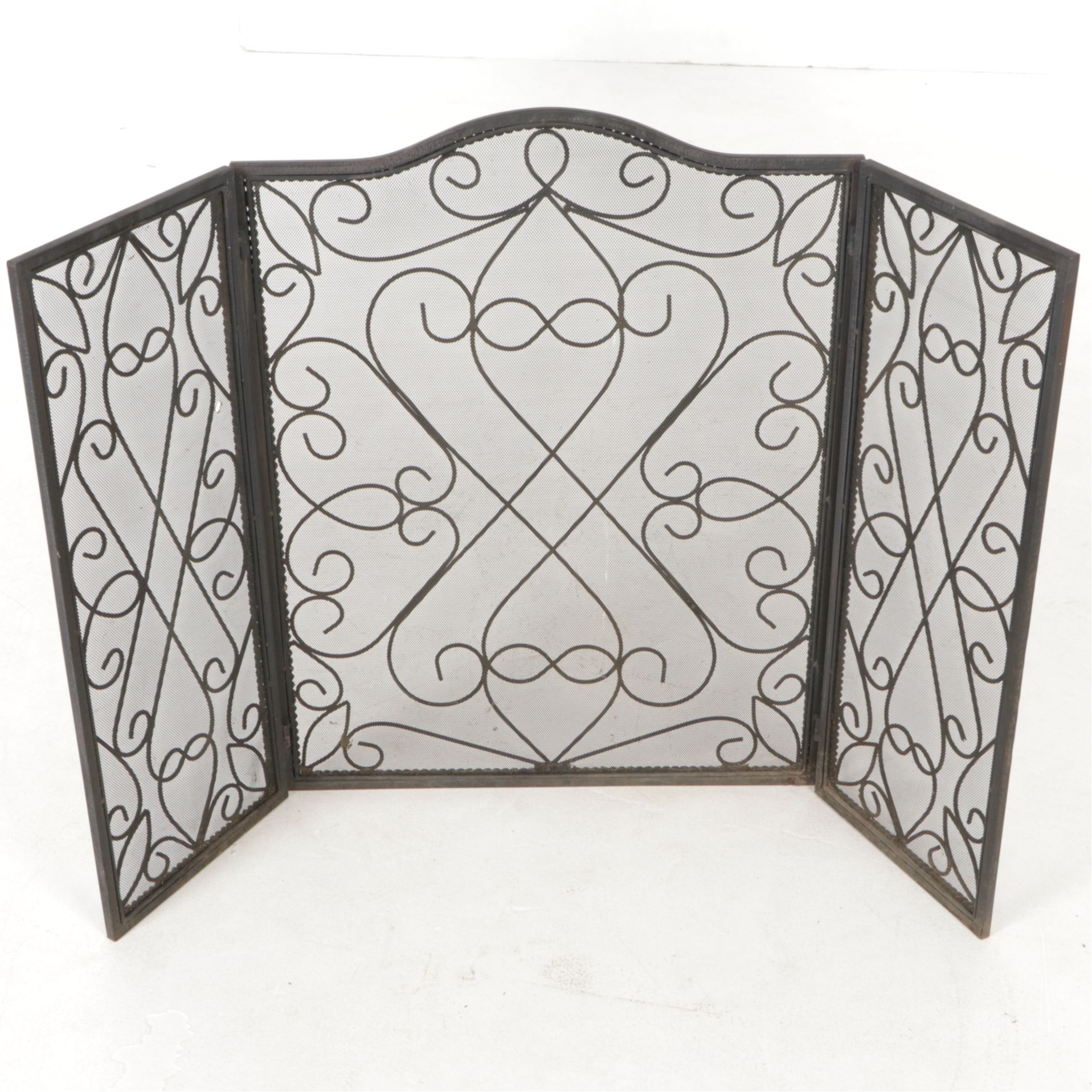 Fireplace Screen with Iron Fireplace Tool Set