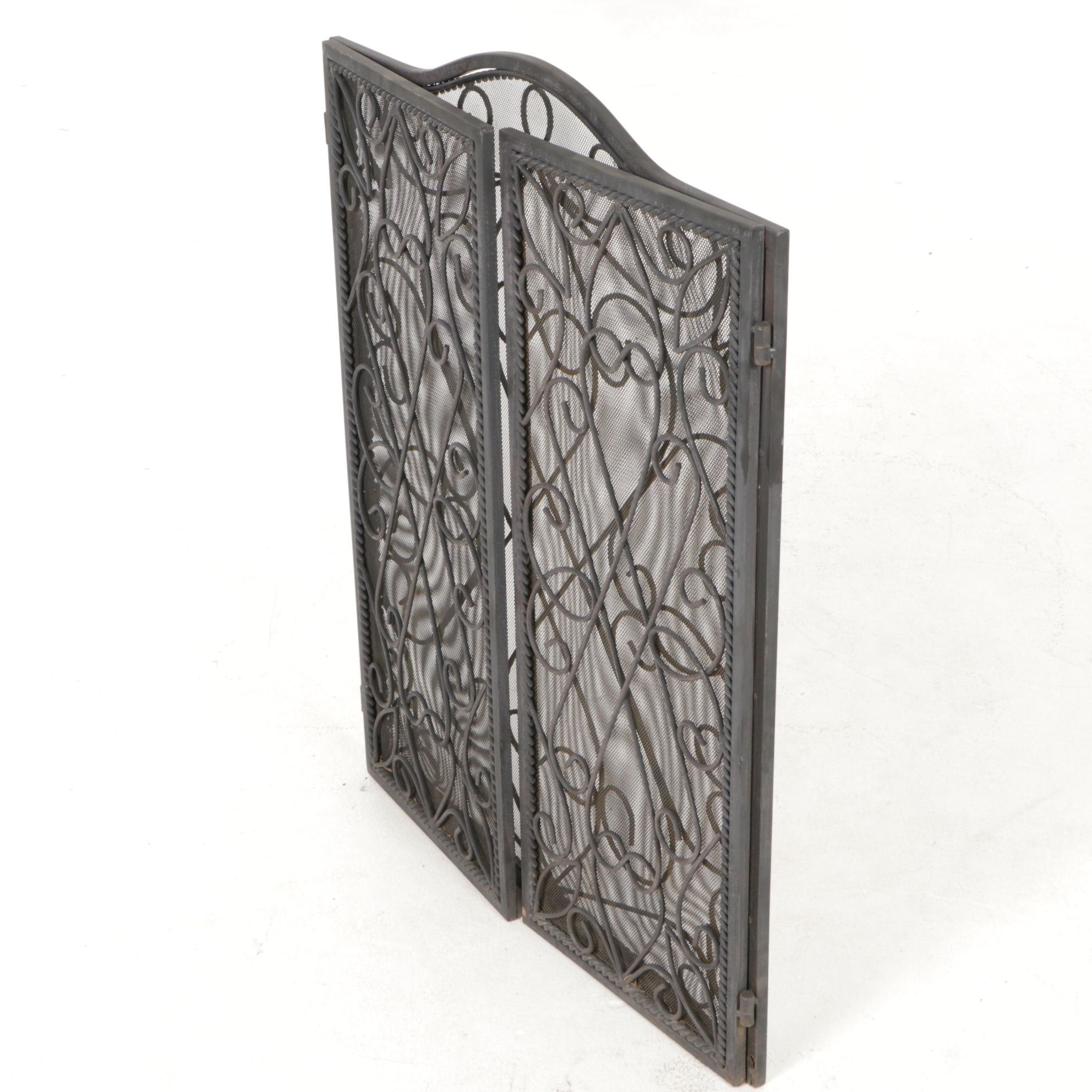 Fireplace Screen with Iron Fireplace Tool Set