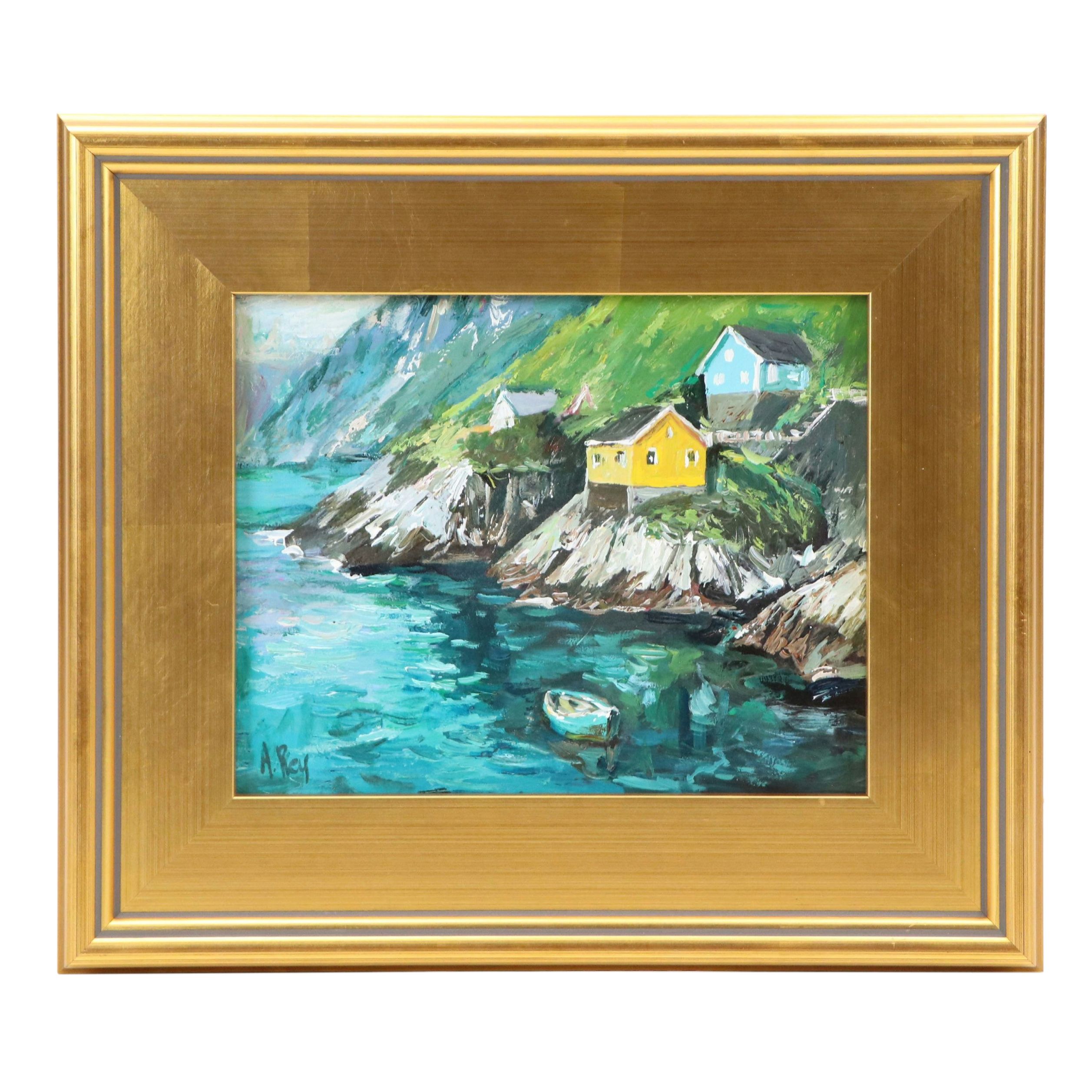 Agnes Rey Coastal Oil Painting "A Nordic Tale," 2026